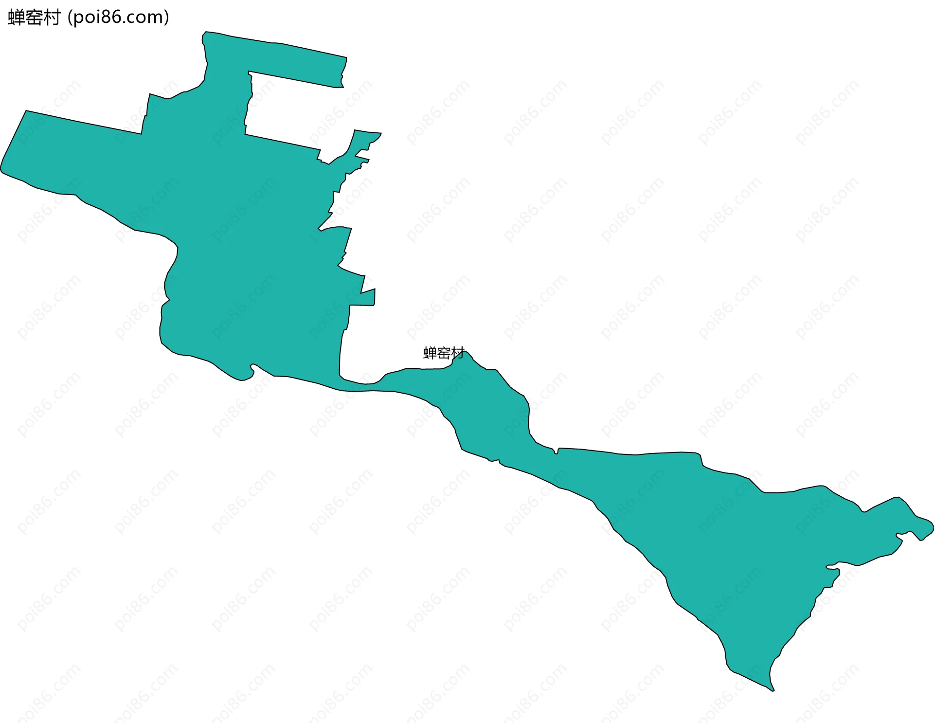 蝉窑村边界地图