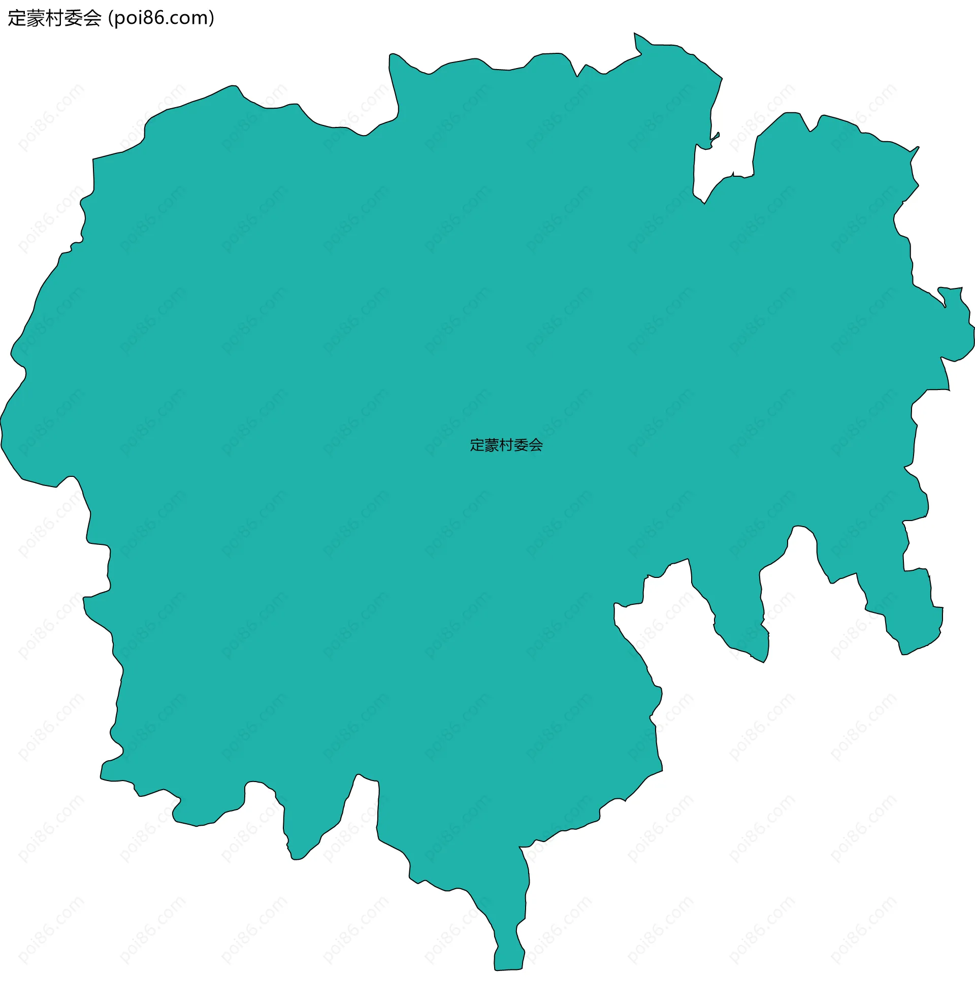 定蒙村委会边界地图