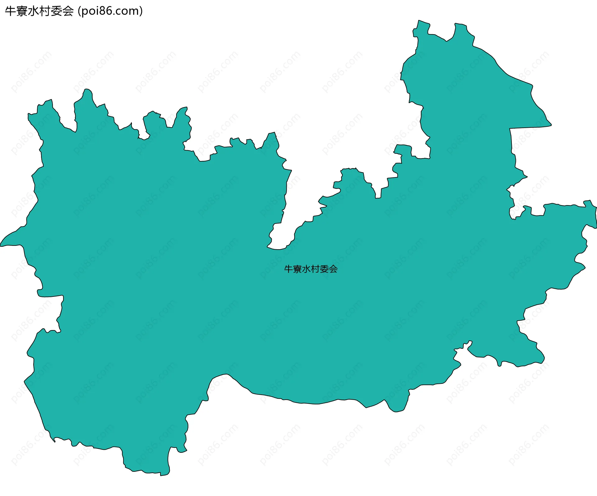 牛寮水村委会边界地图