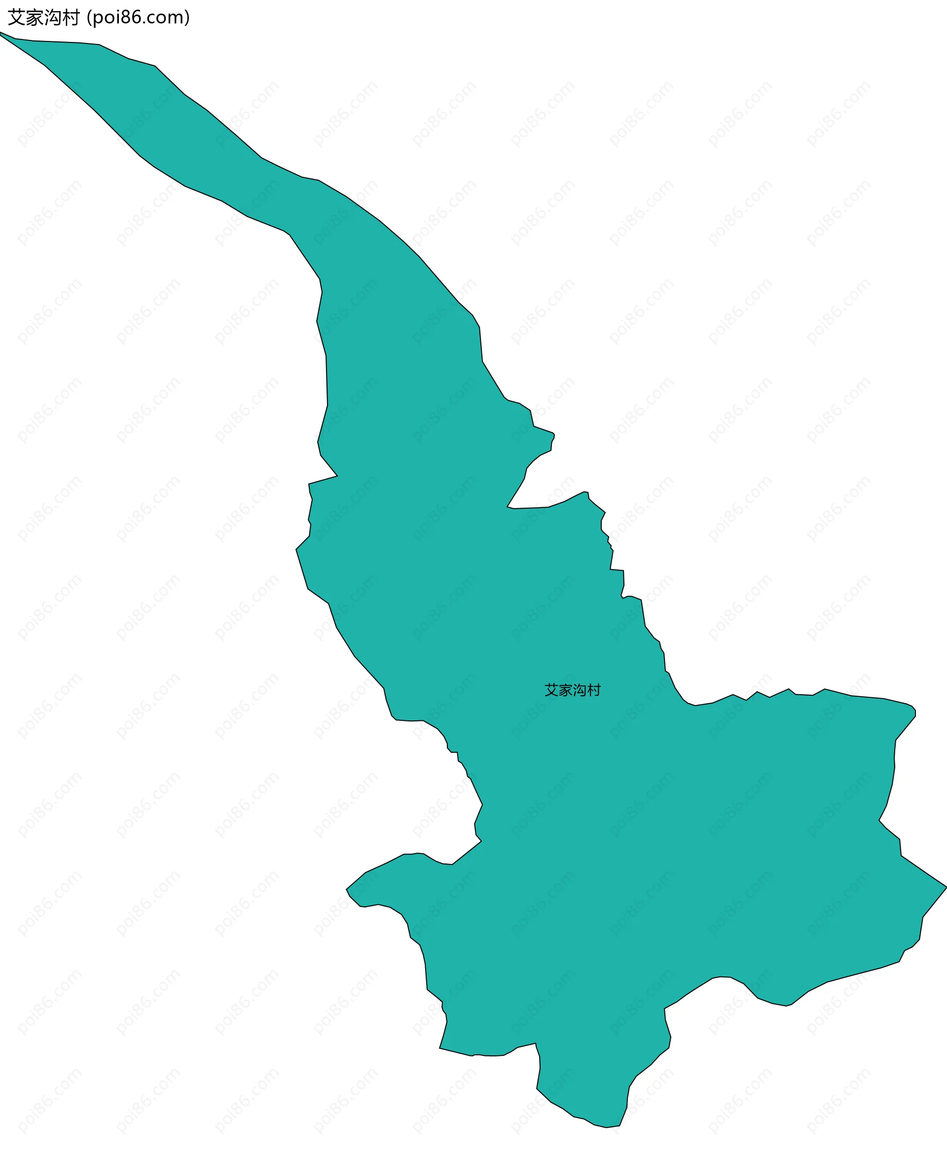 艾家沟村边界地图