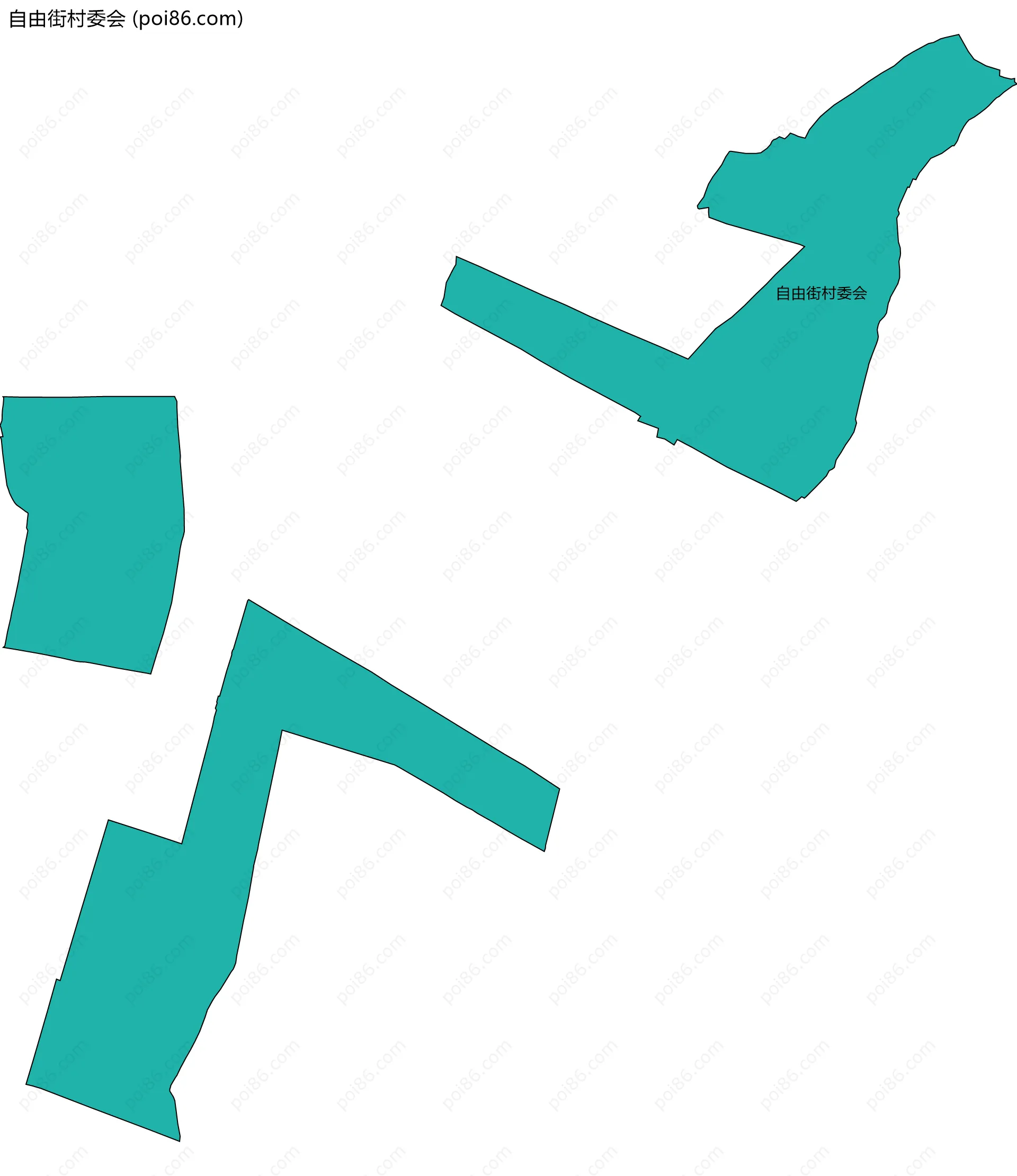 自由街村委会边界地图