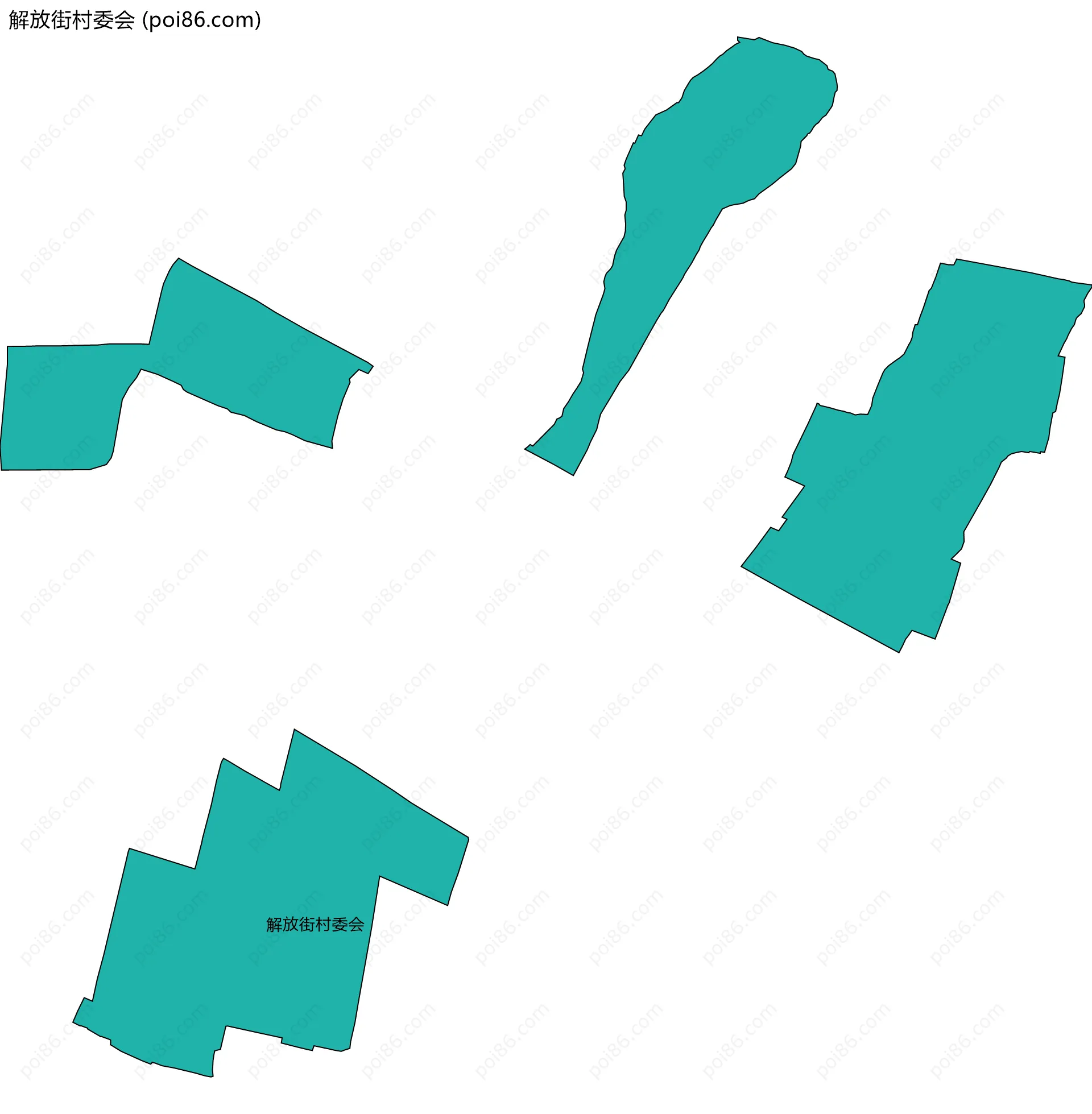 解放街村委会边界地图