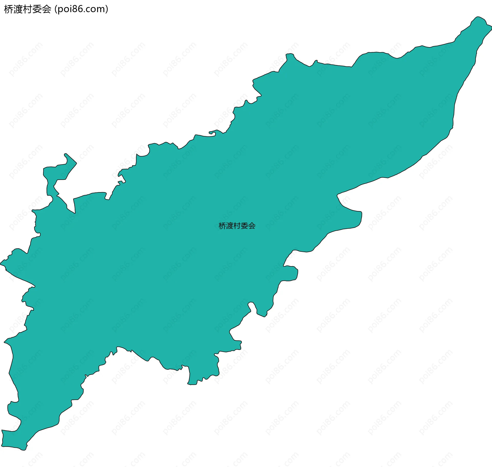 桥渡村委会边界地图