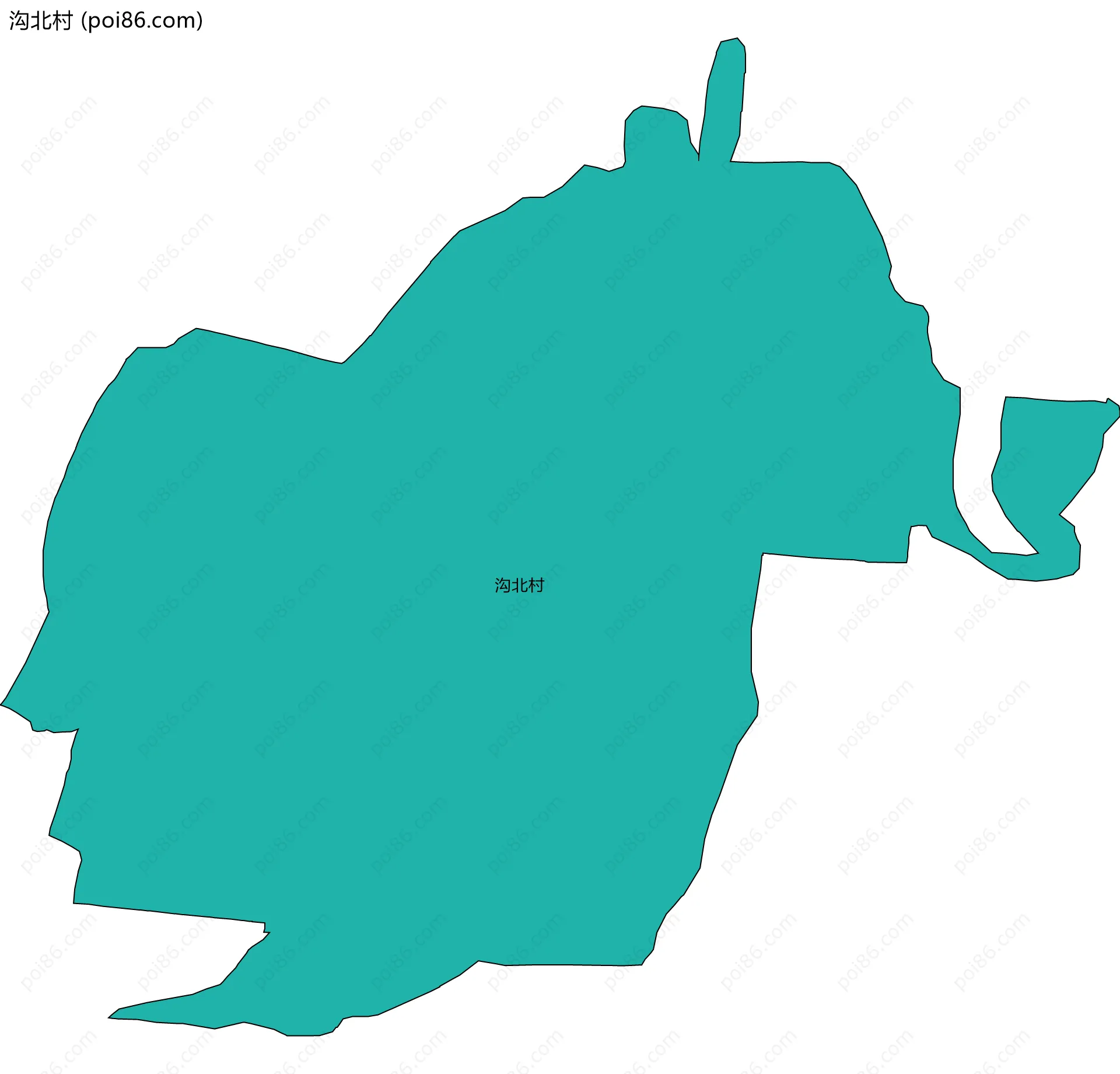 沟北村边界地图