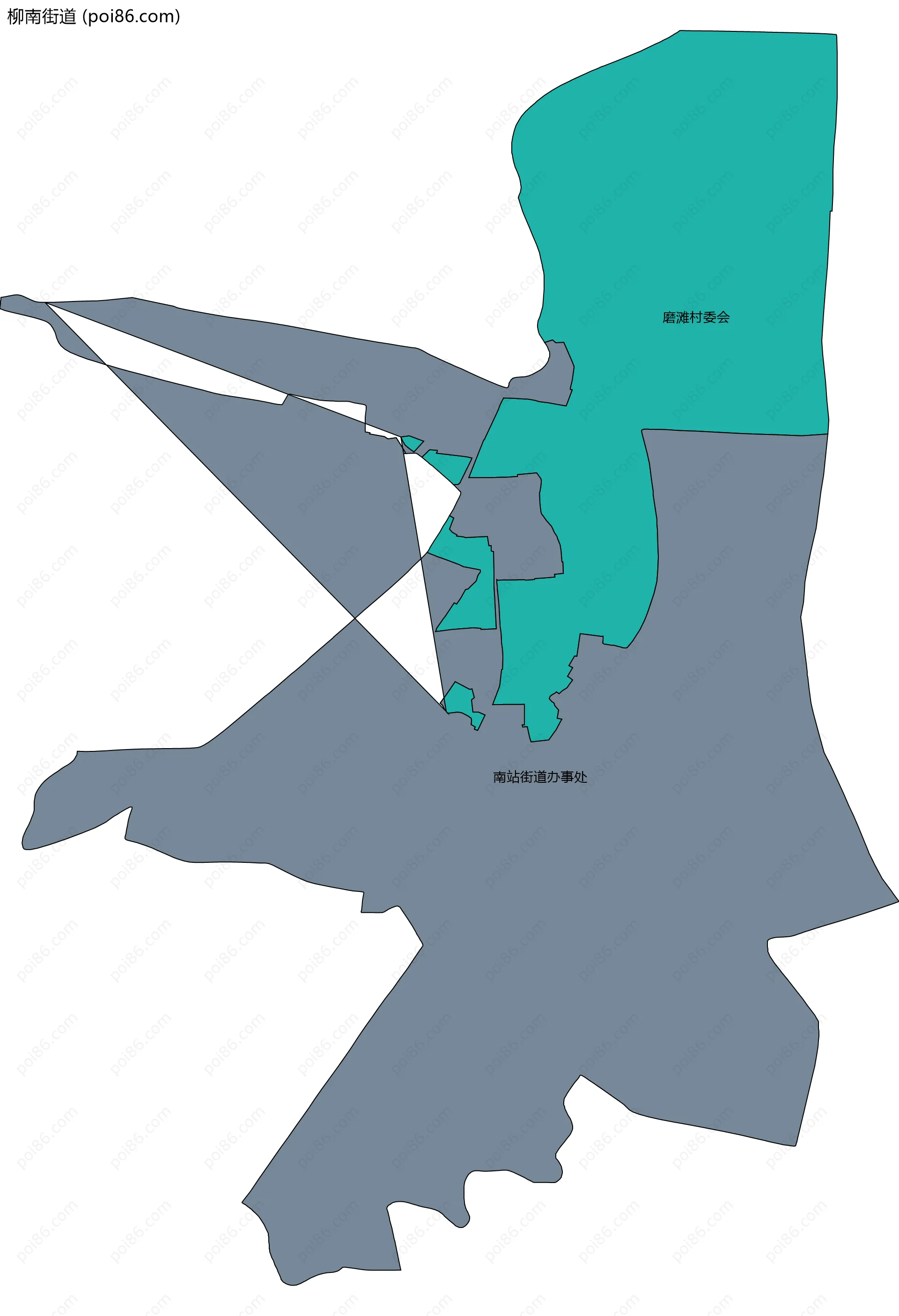 柳南街道边界地图(五级行政区划)