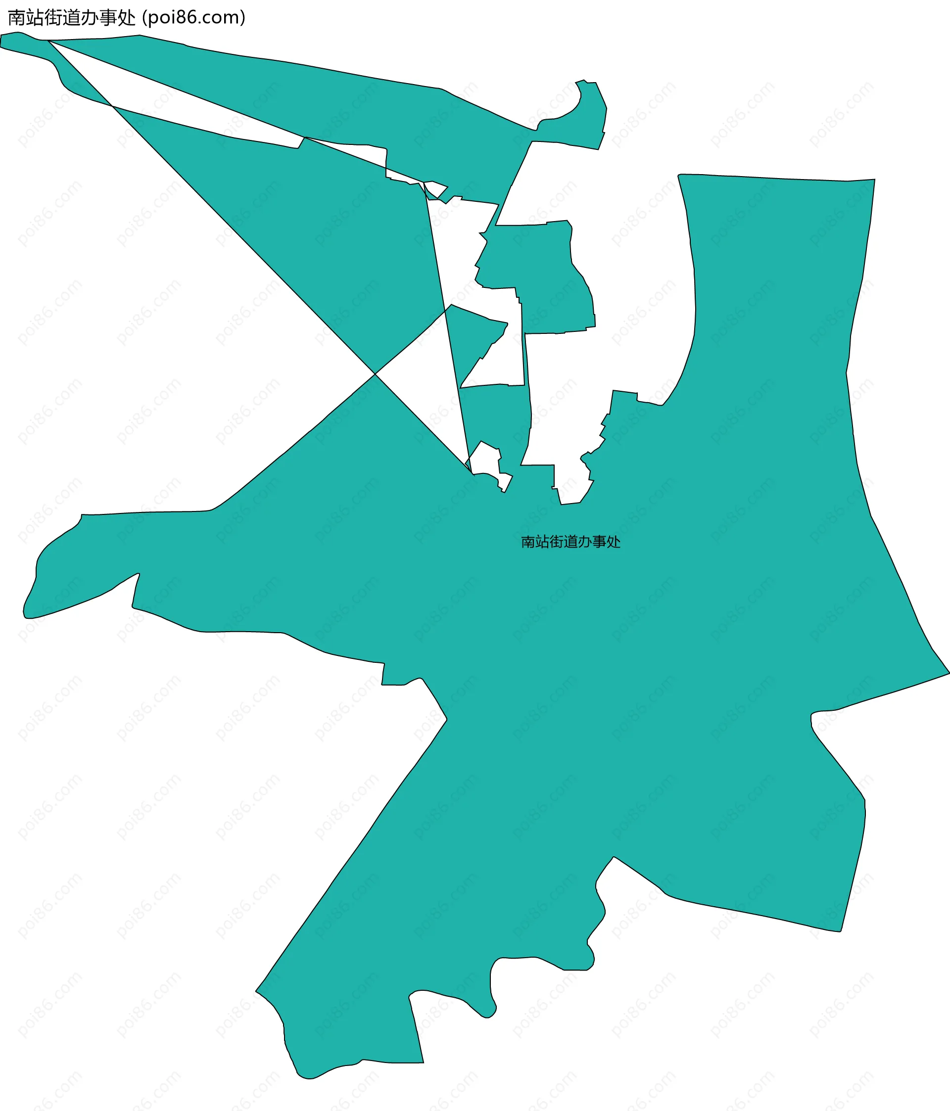 南站街道办事处边界地图