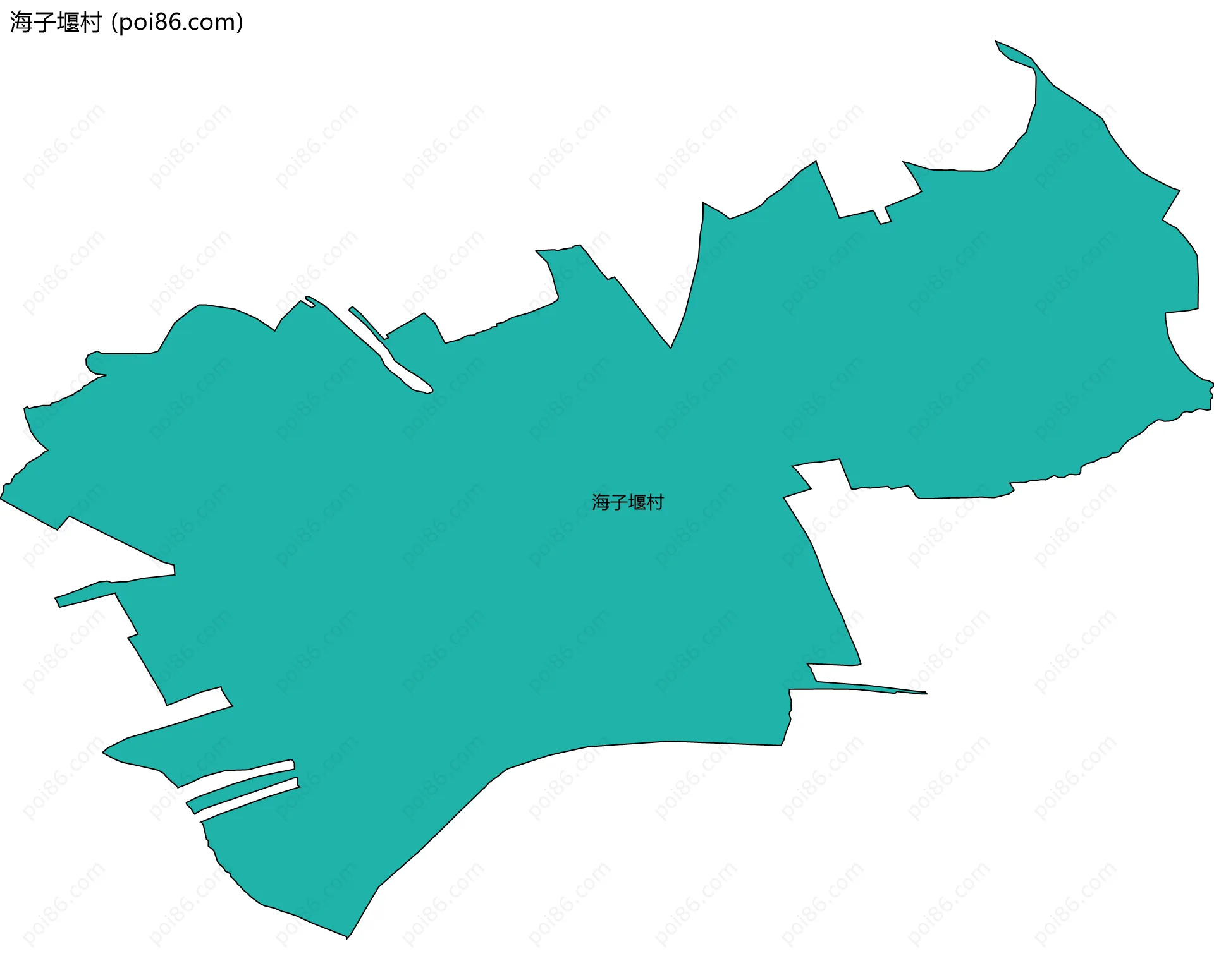 海子堰村边界地图