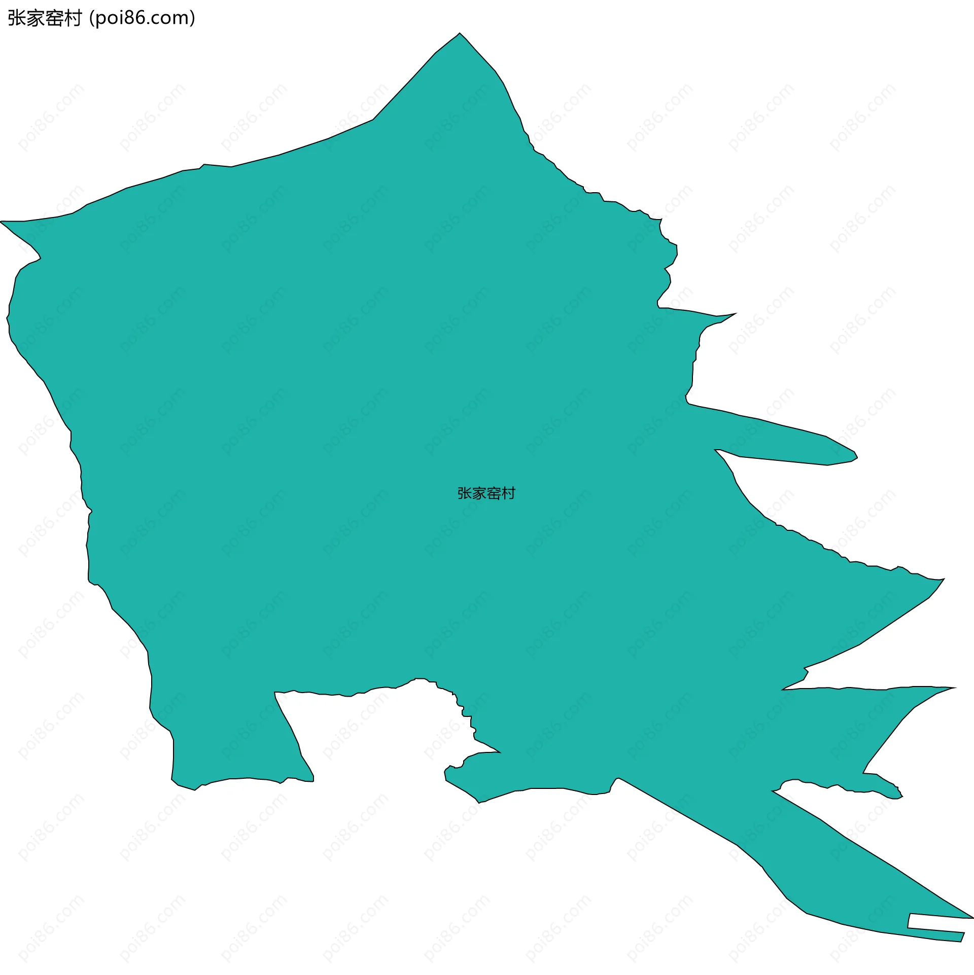 张家窑村边界地图