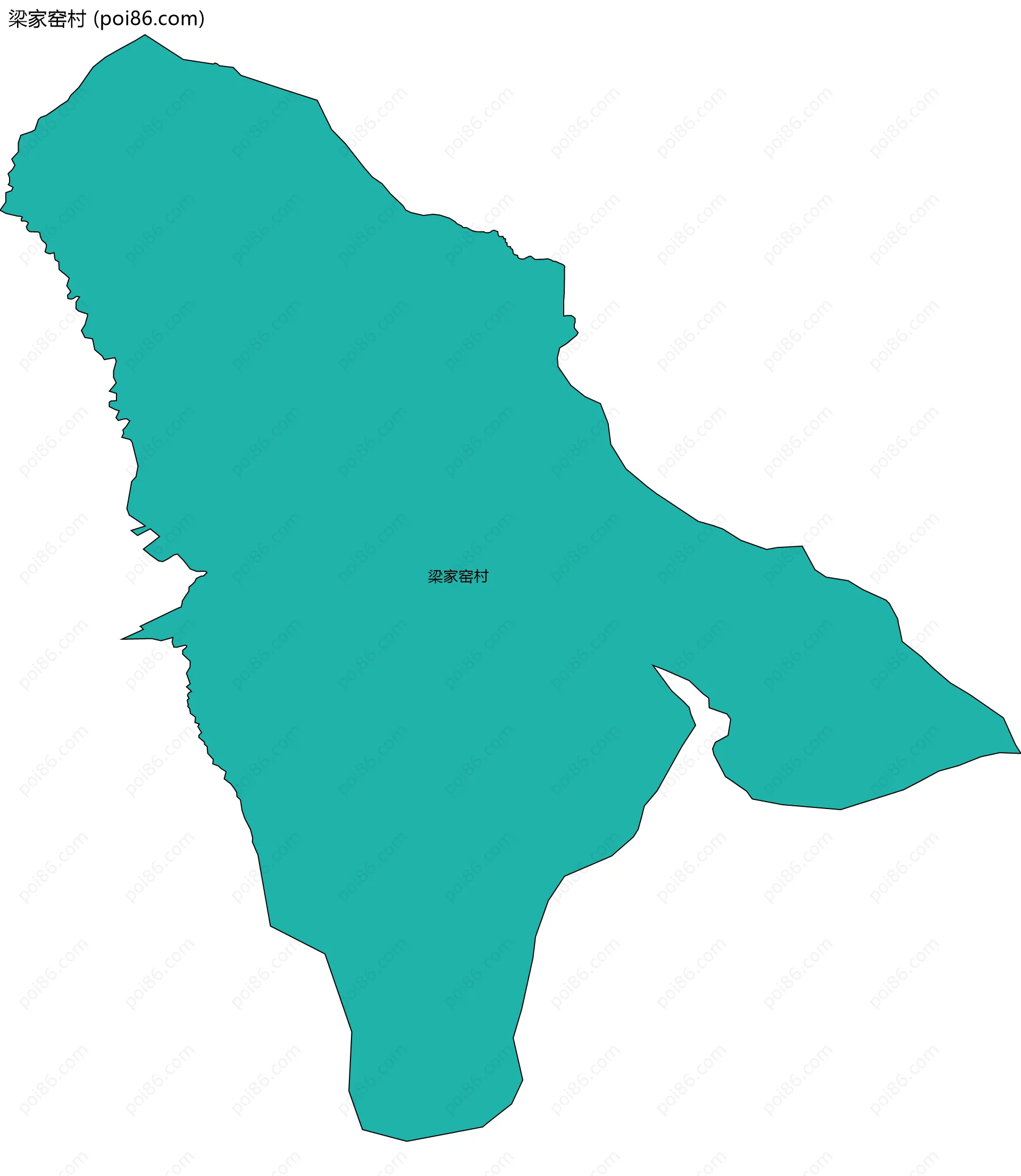 梁家窑村边界地图