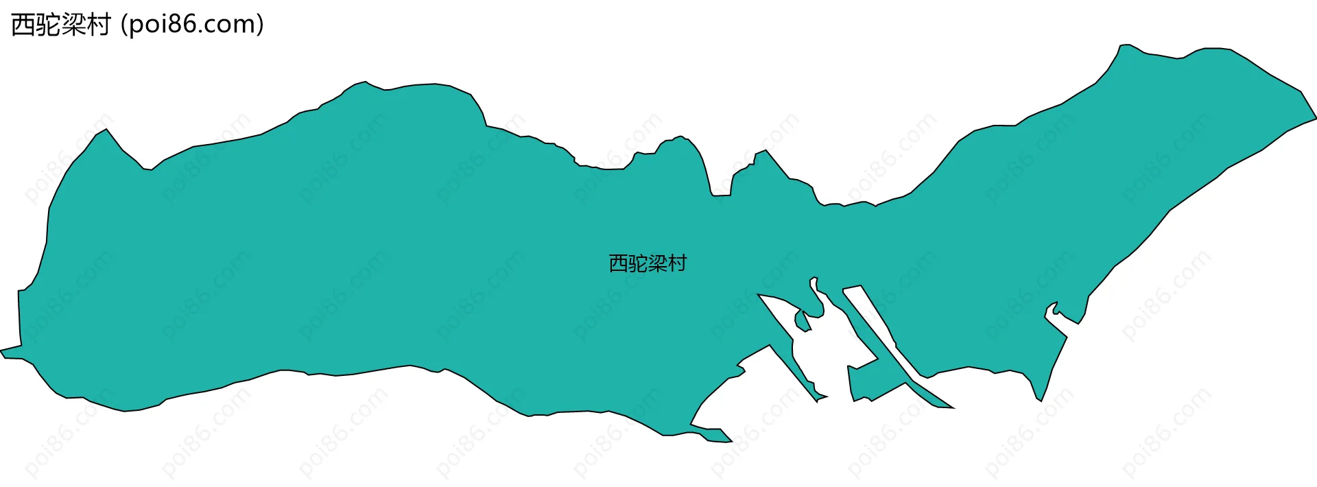 西驼梁村边界地图