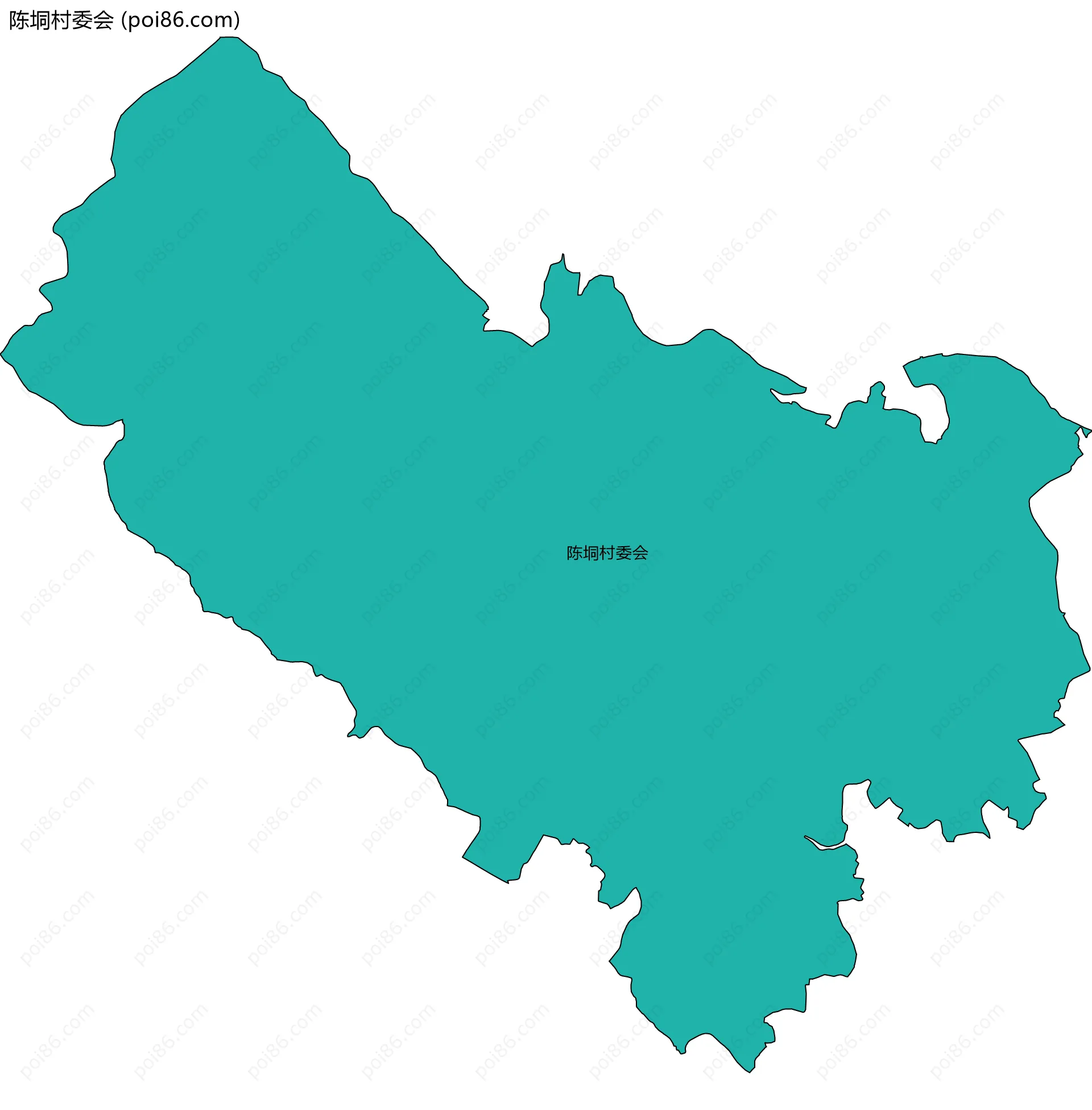 陈垌村委会边界地图