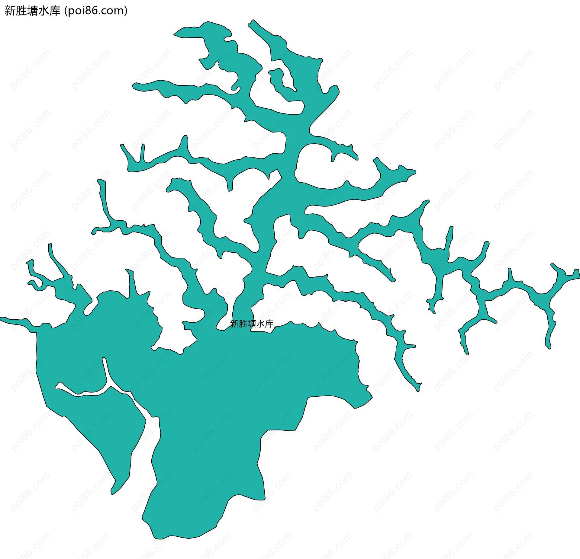 新胜塘水库边界地图
