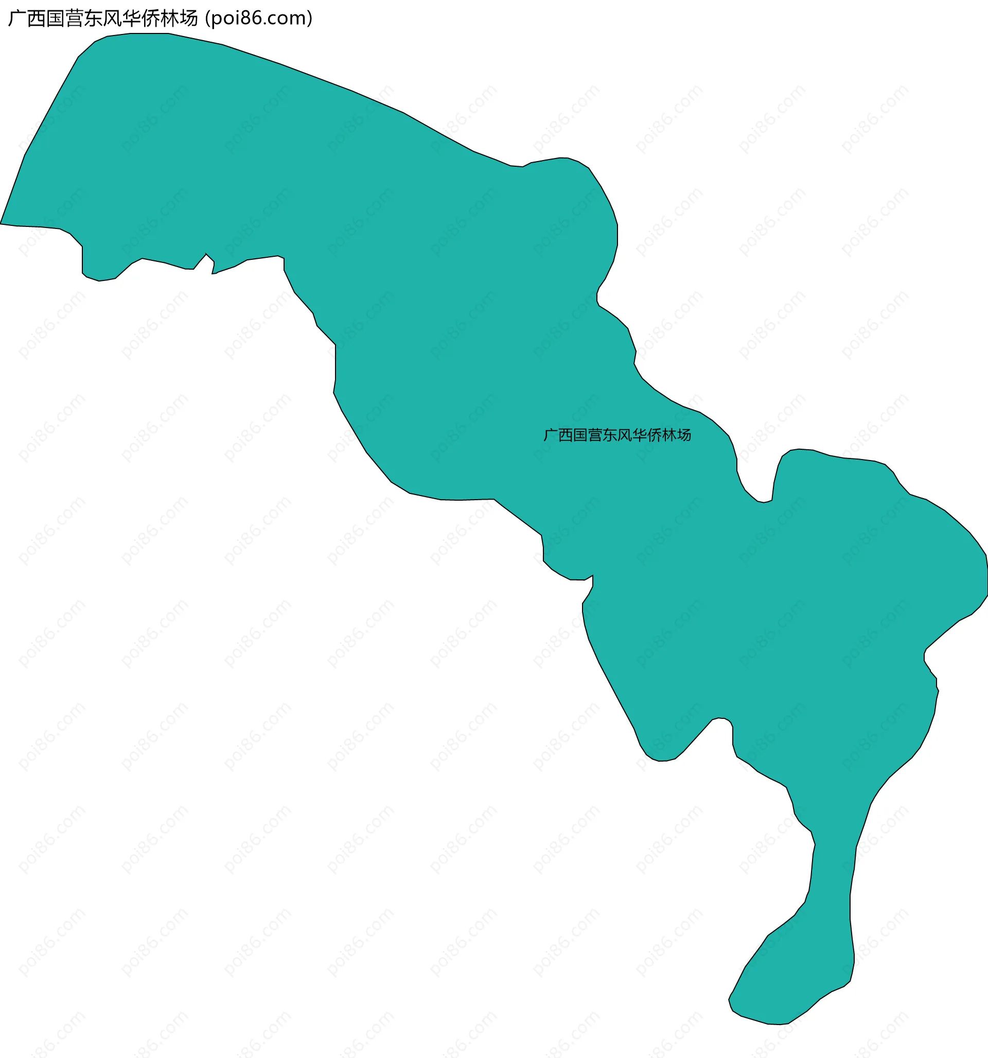 广西国营东风华侨林场边界地图