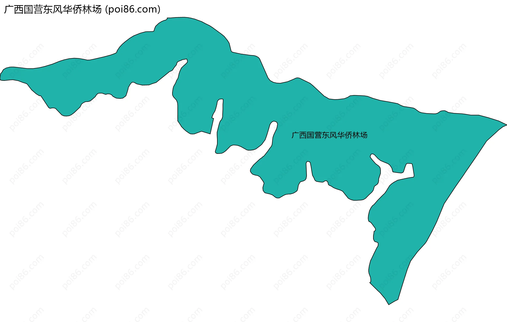 广西国营东风华侨林场边界地图