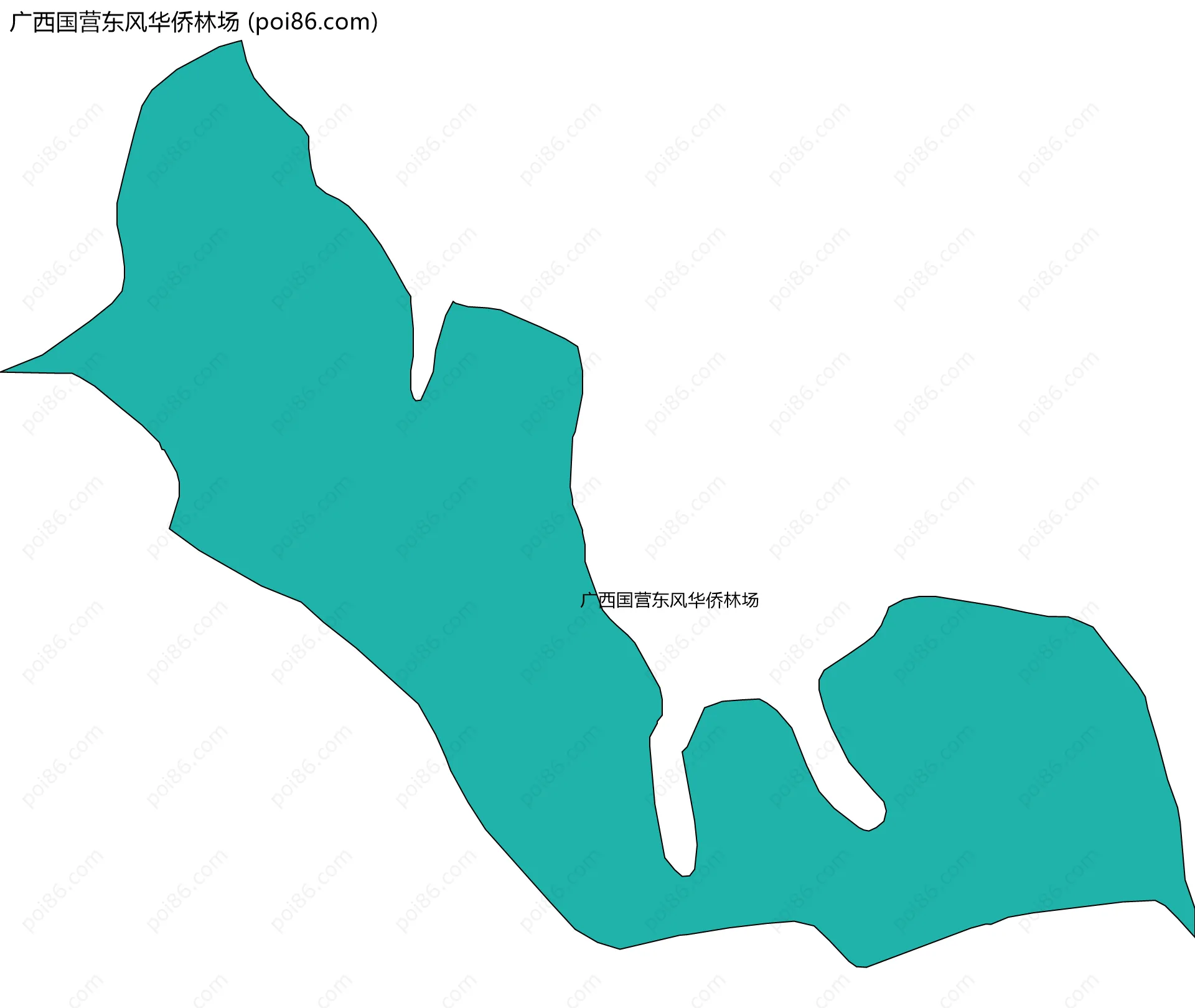 广西国营东风华侨林场边界地图