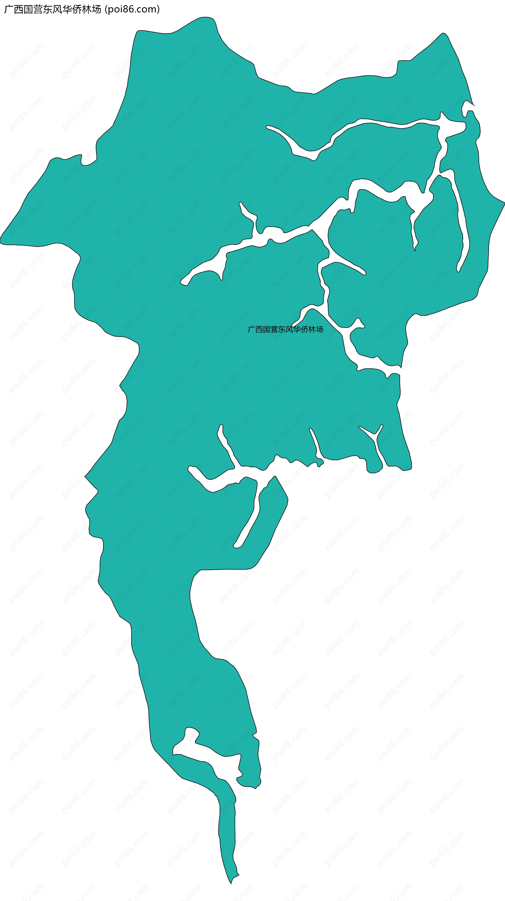 广西国营东风华侨林场边界地图