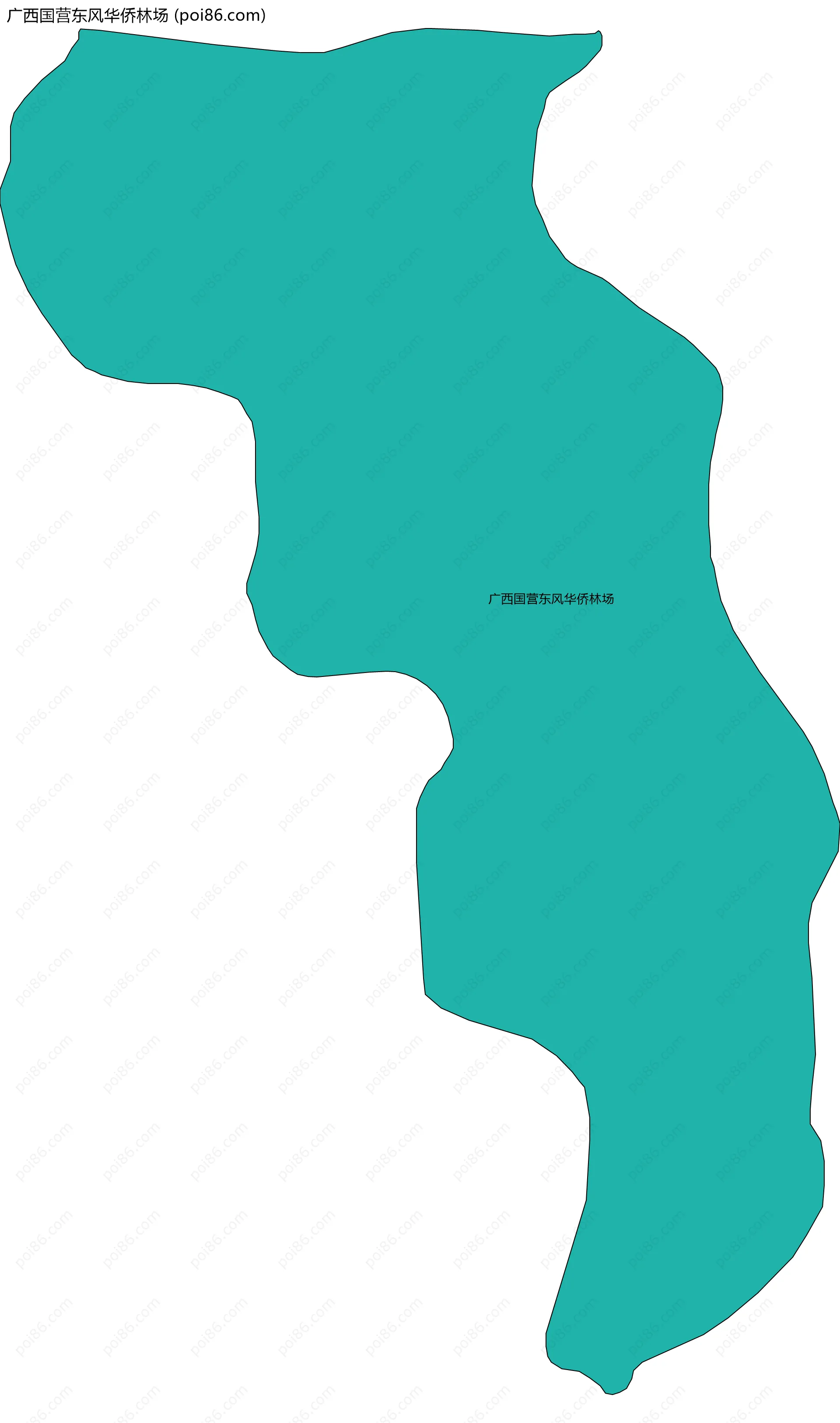 广西国营东风华侨林场边界地图