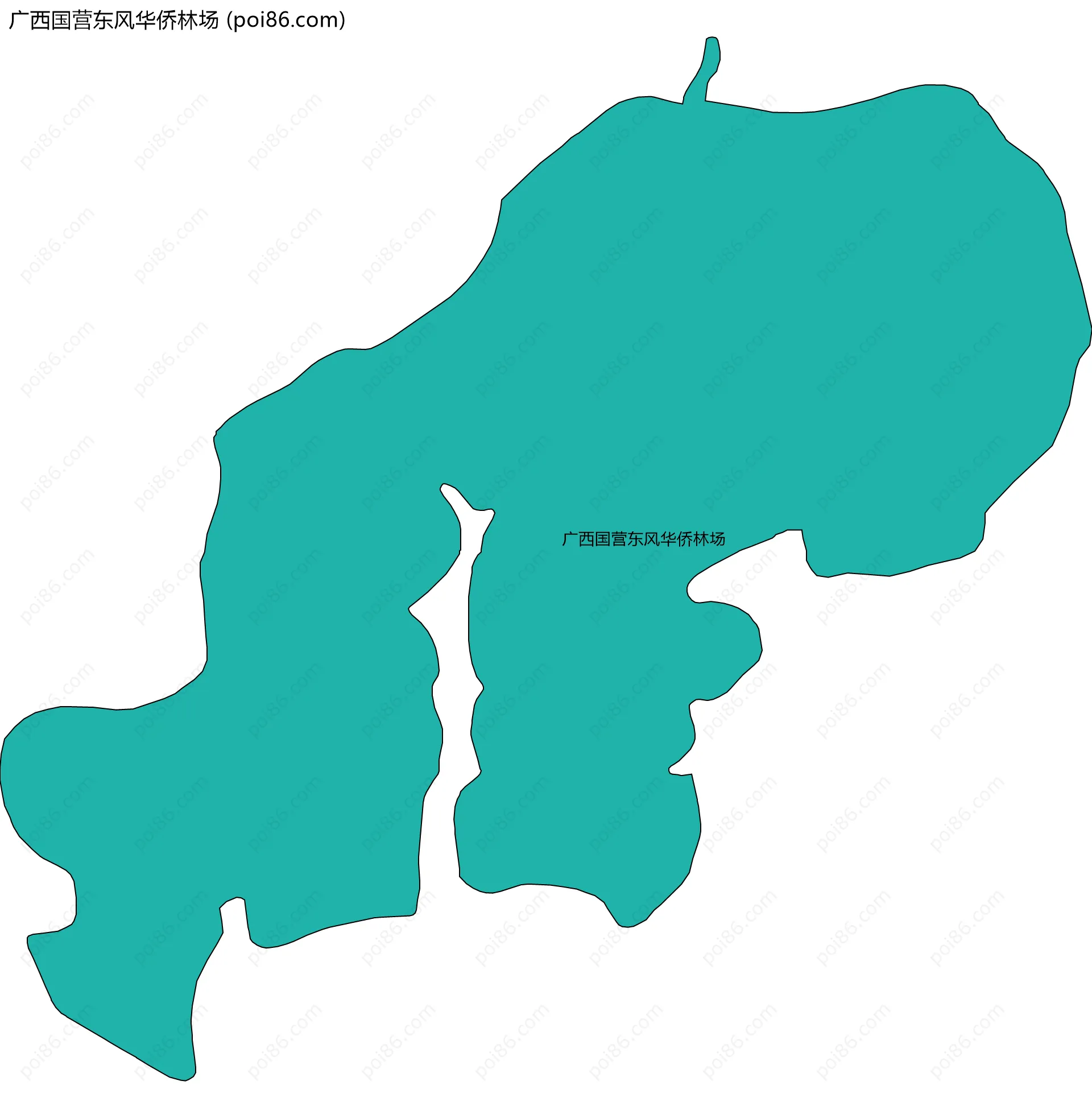 广西国营东风华侨林场边界地图
