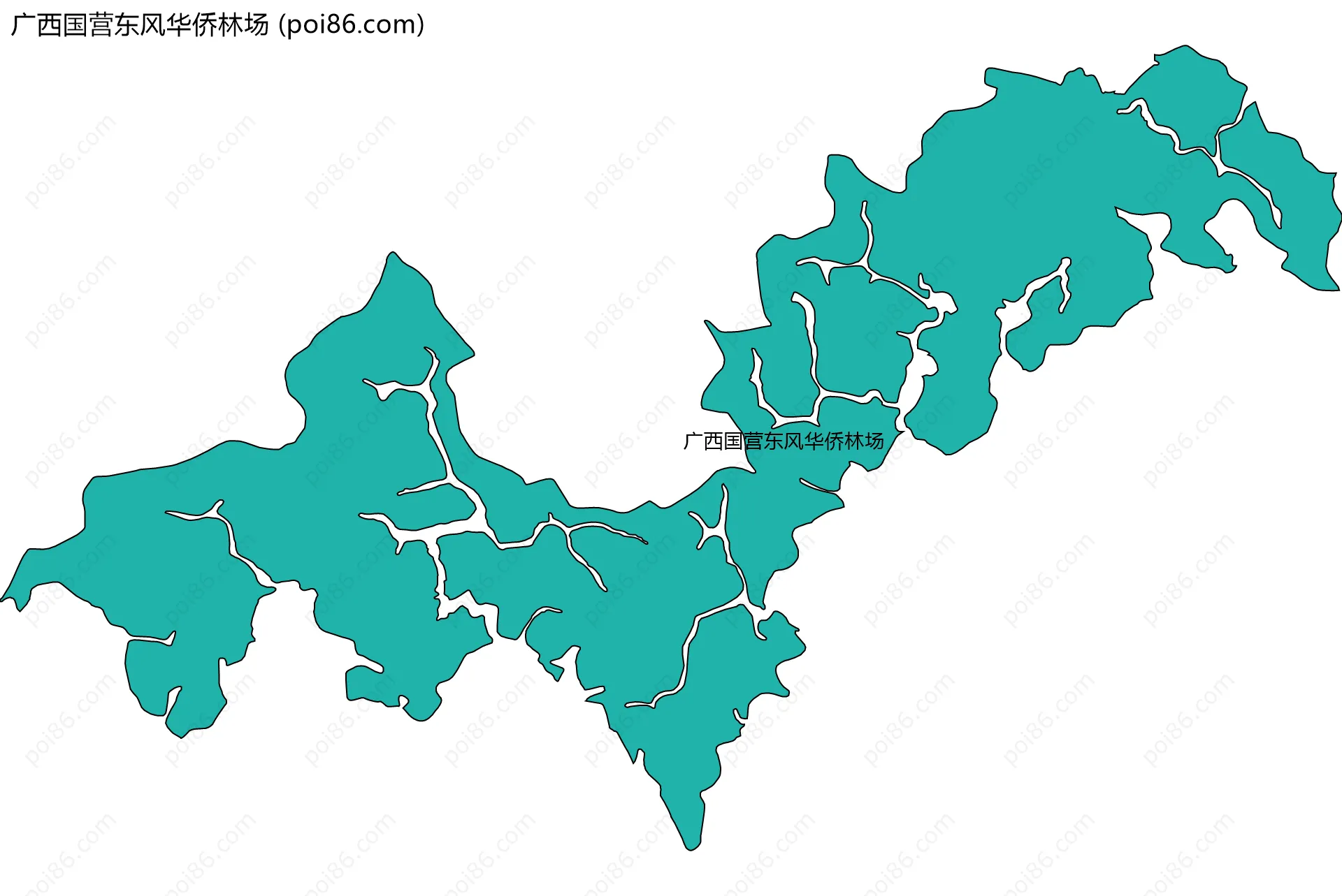 广西国营东风华侨林场边界地图