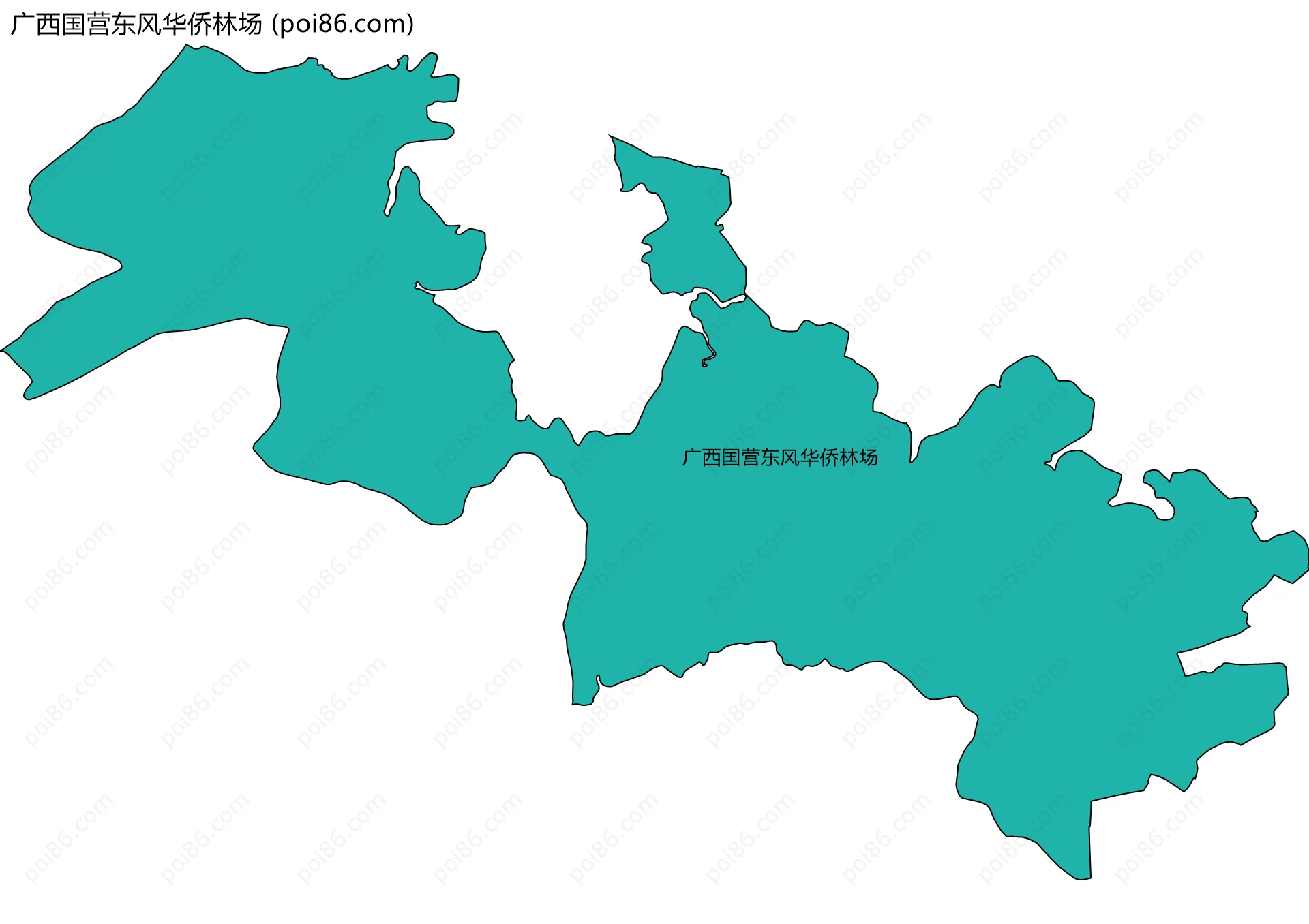 广西国营东风华侨林场边界地图
