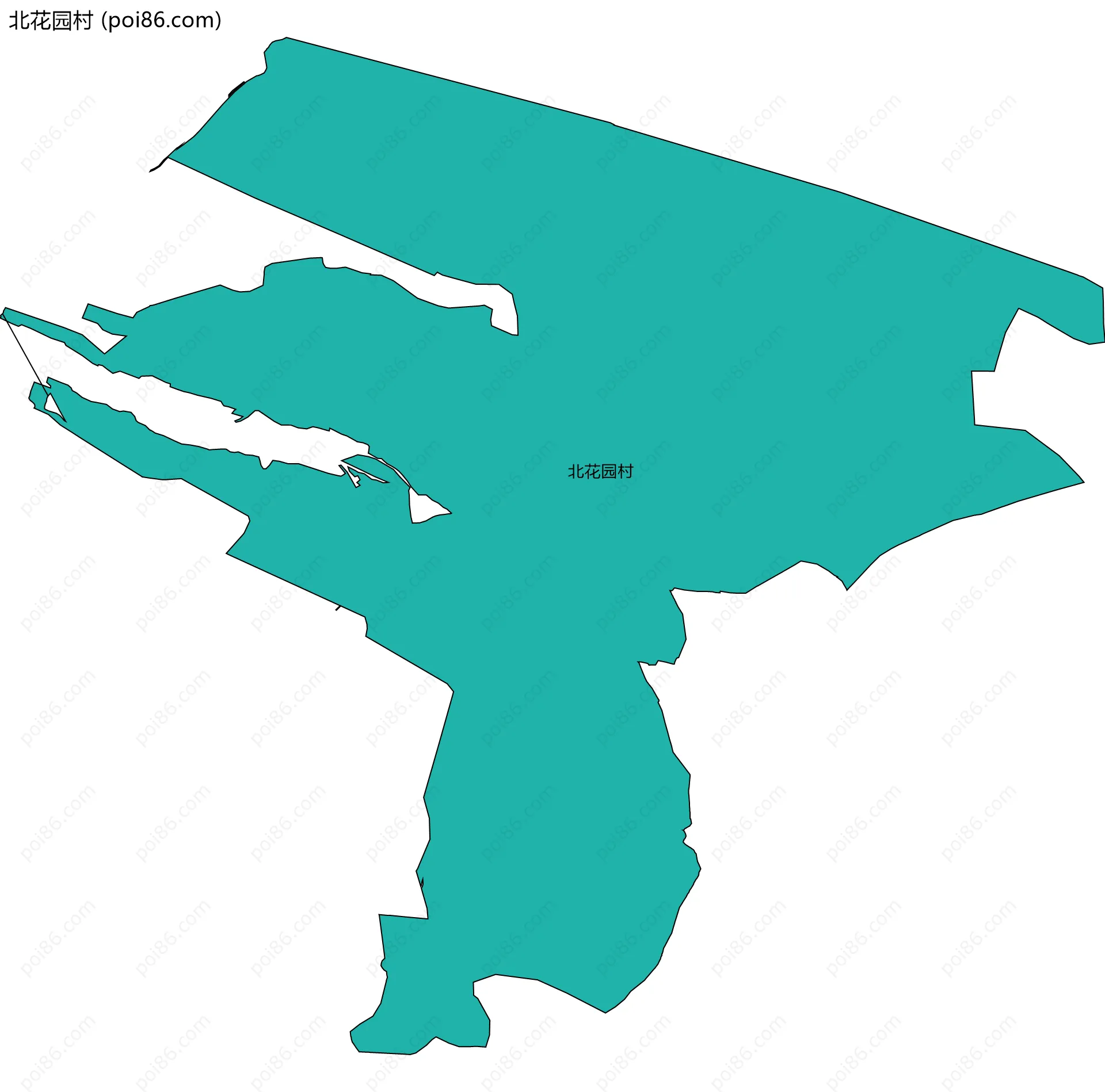 北花园村边界地图