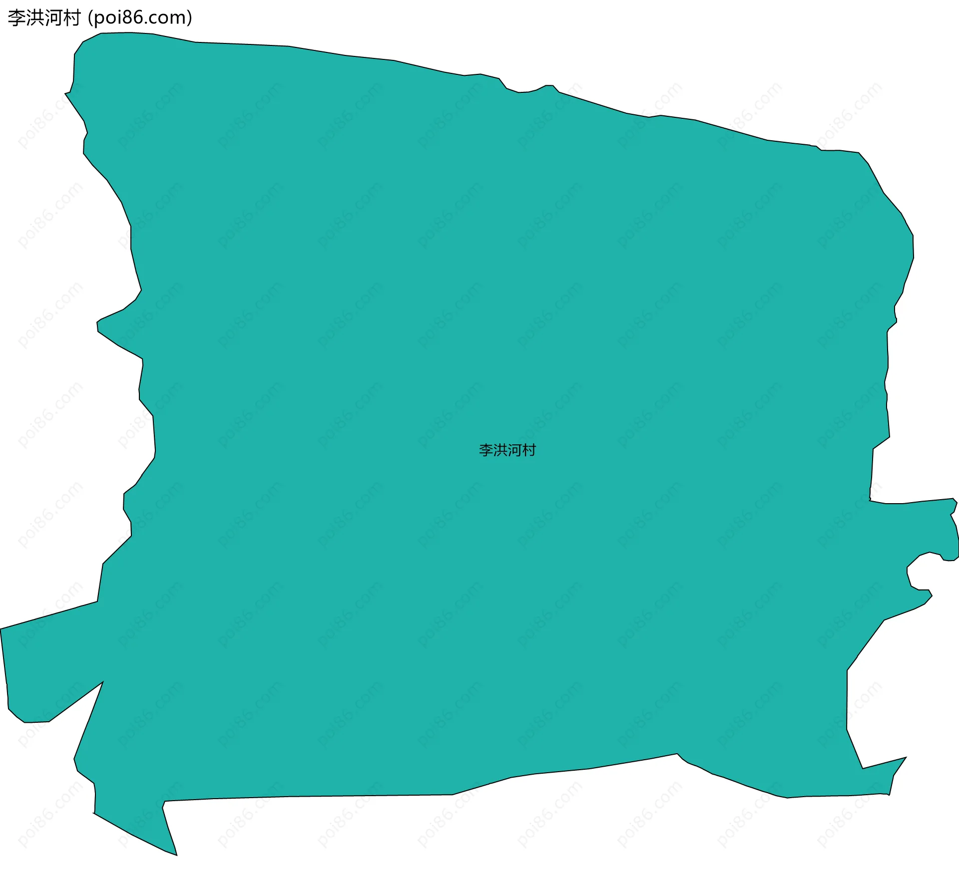 李洪河村边界地图