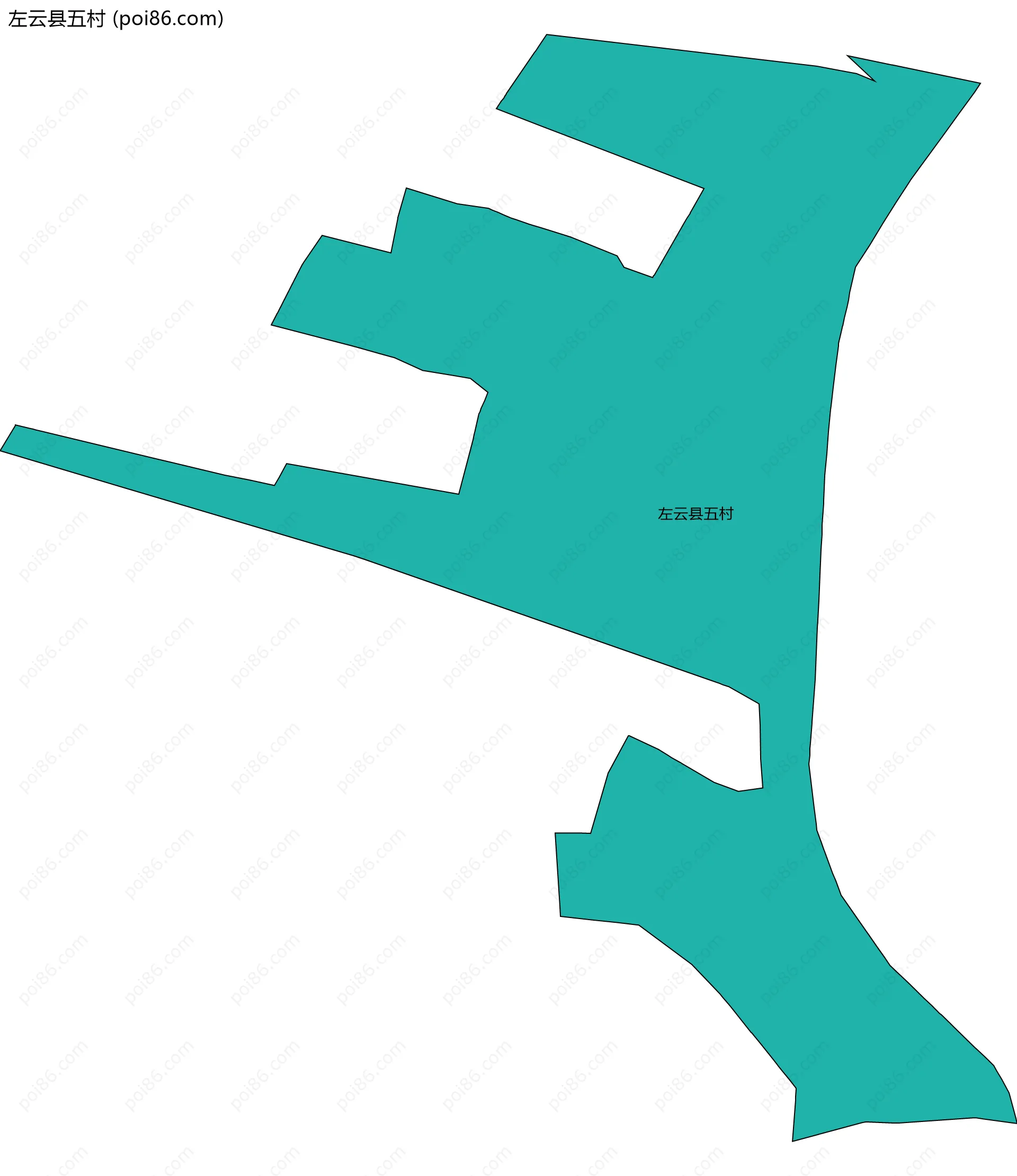 左云县五村边界地图