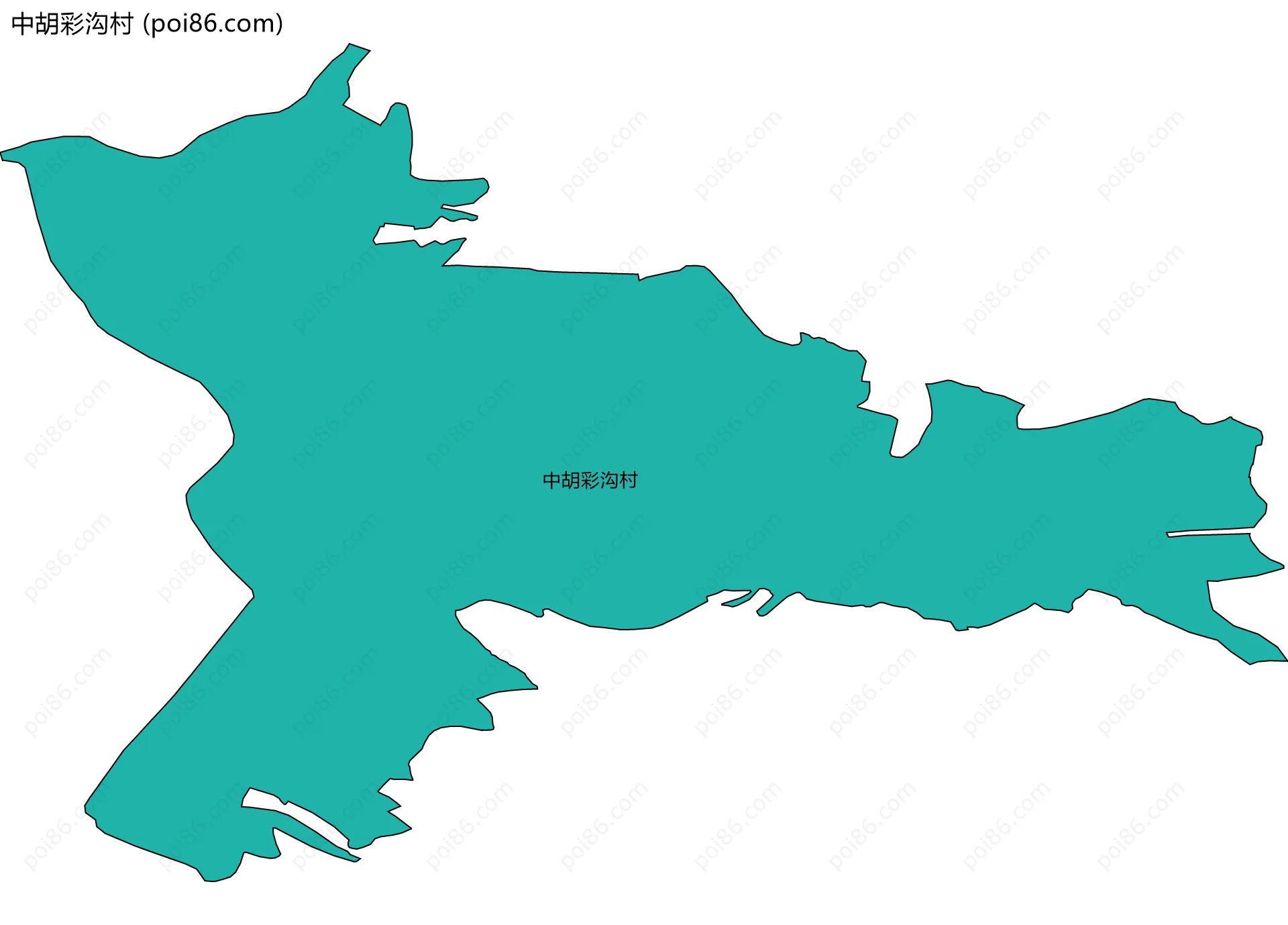中胡彩沟村边界地图