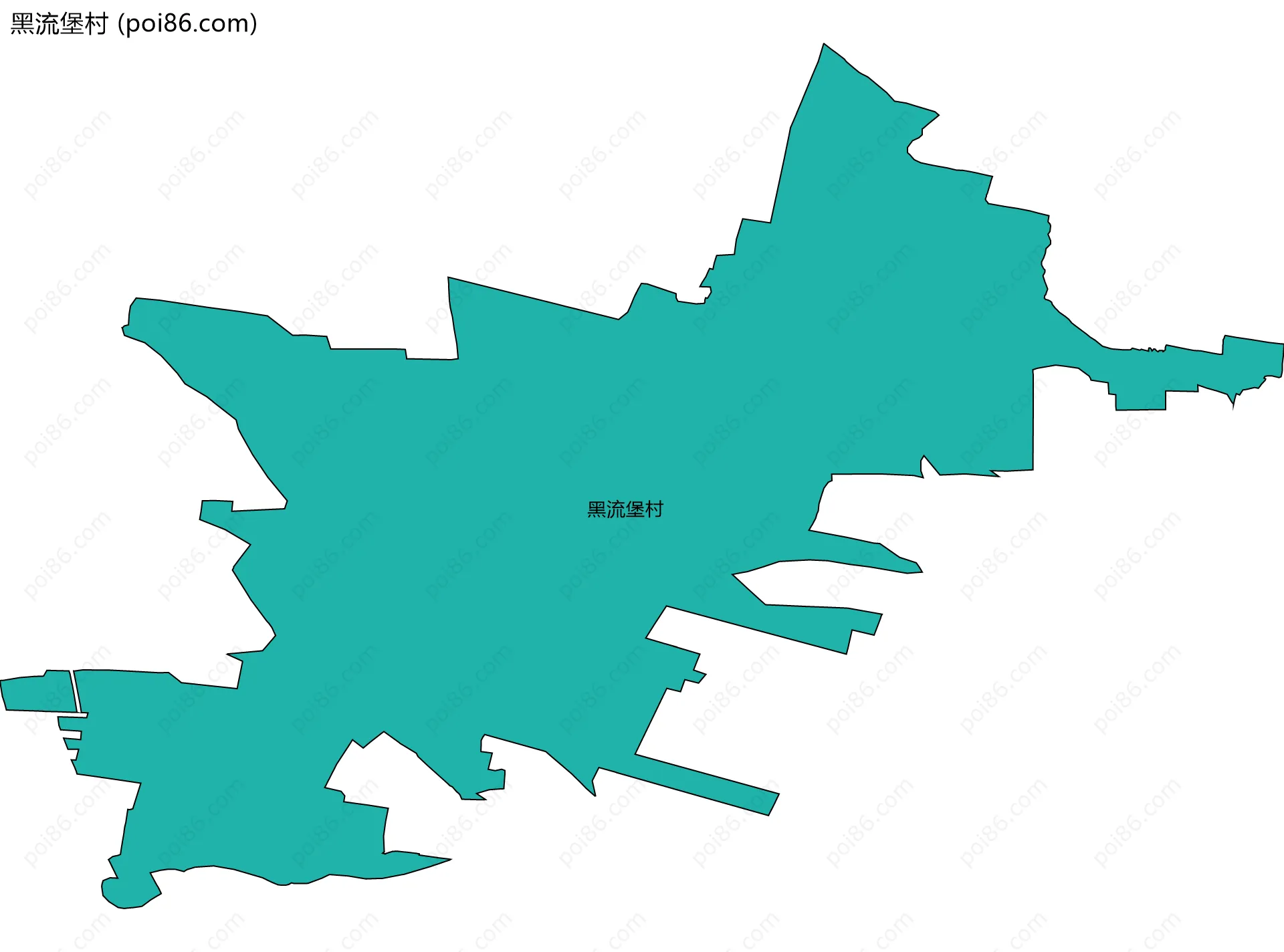 黑流堡村边界地图