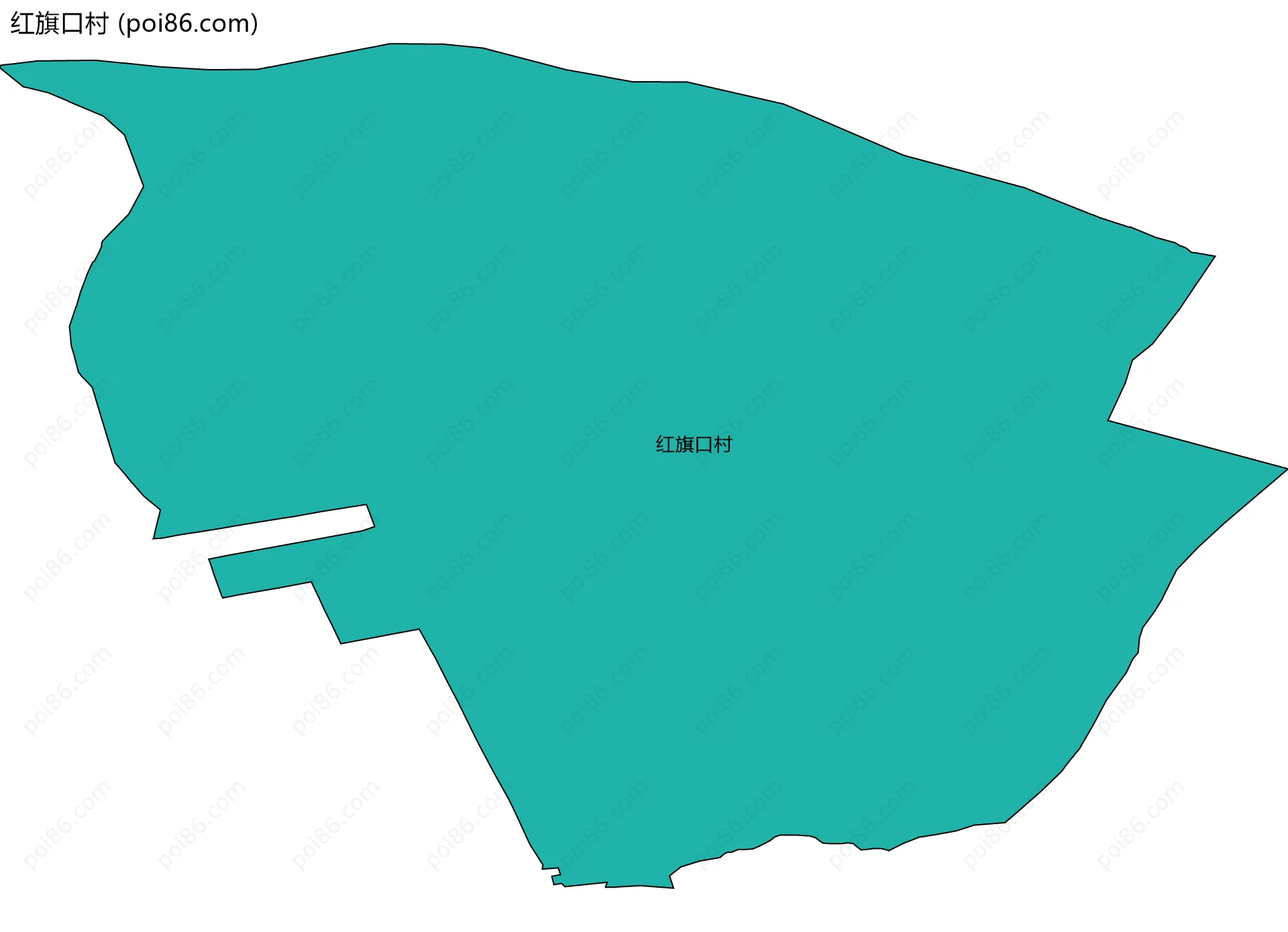 红旗口村边界地图