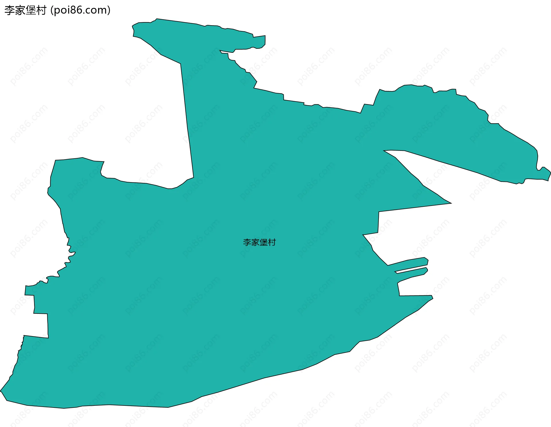 李家堡村边界地图