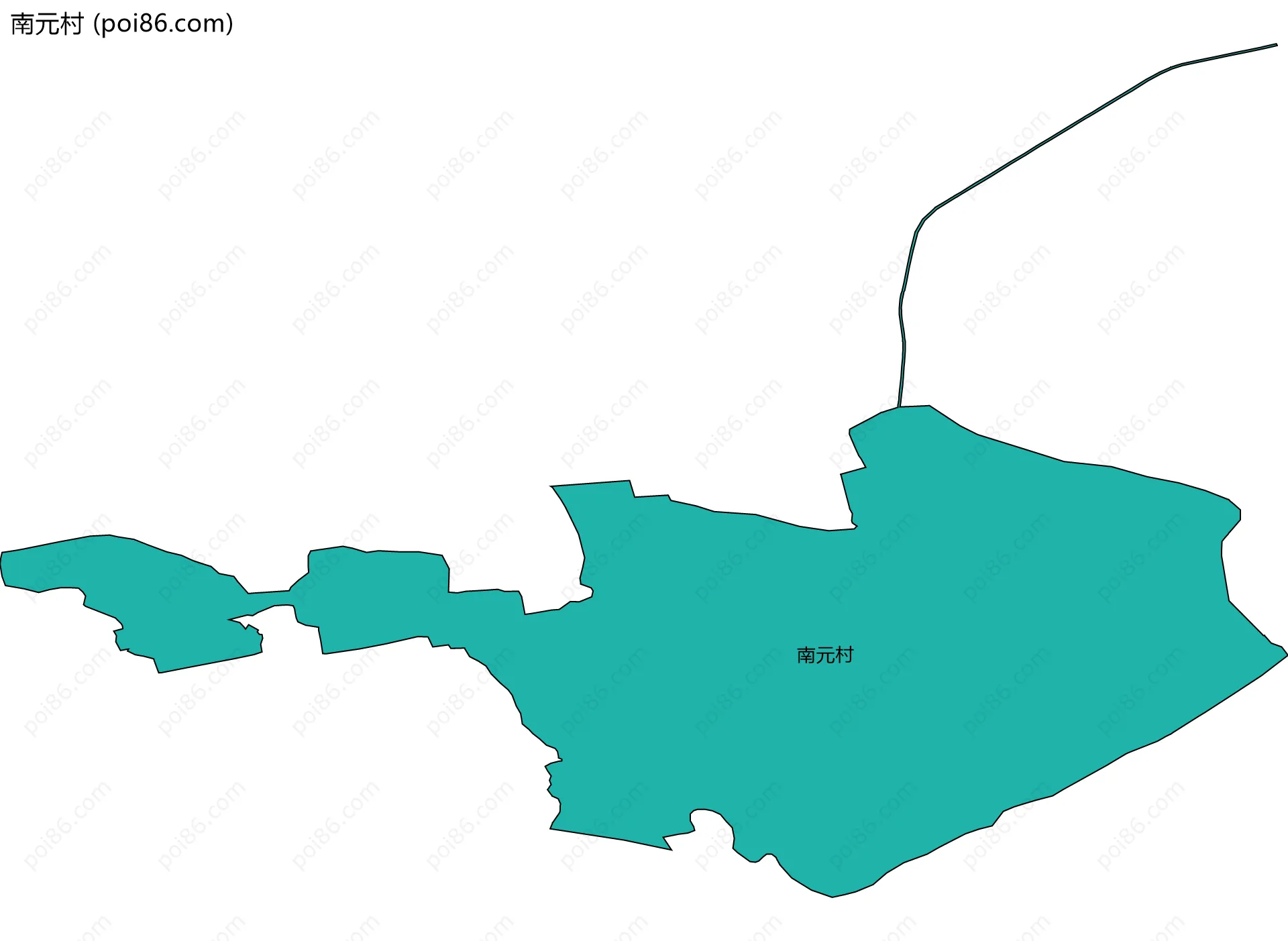 南元村边界地图