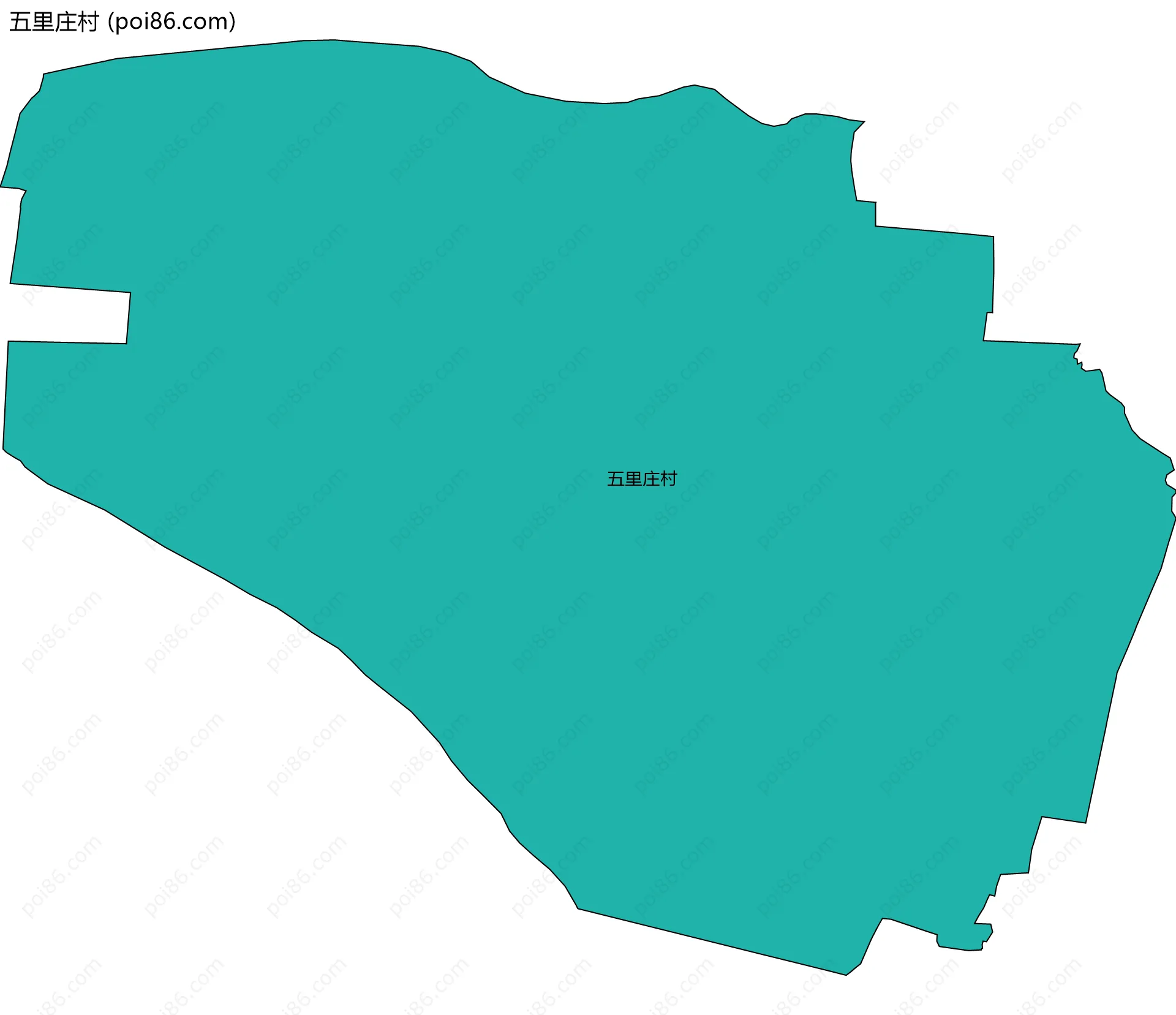 五里庄村边界地图