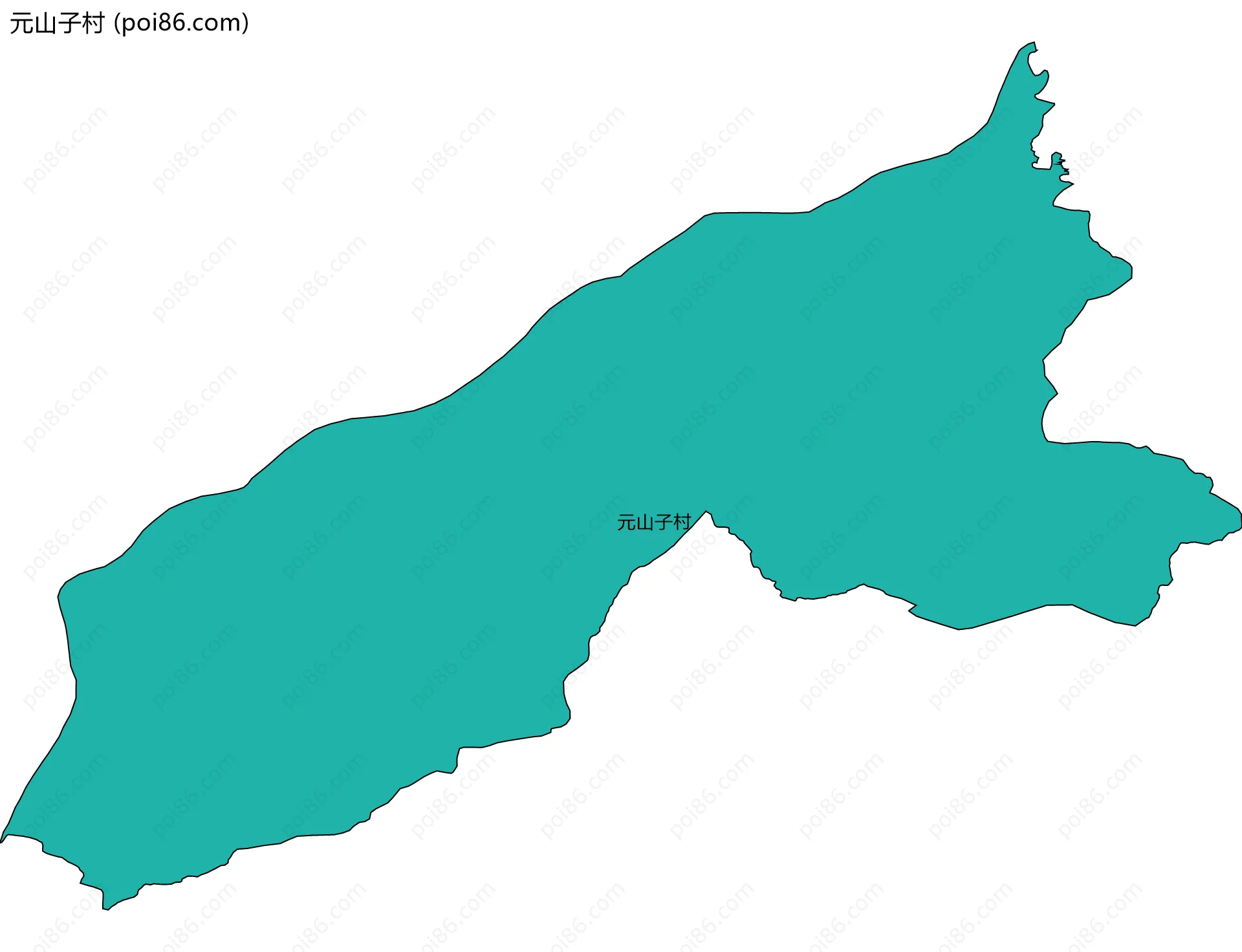元山子村边界地图