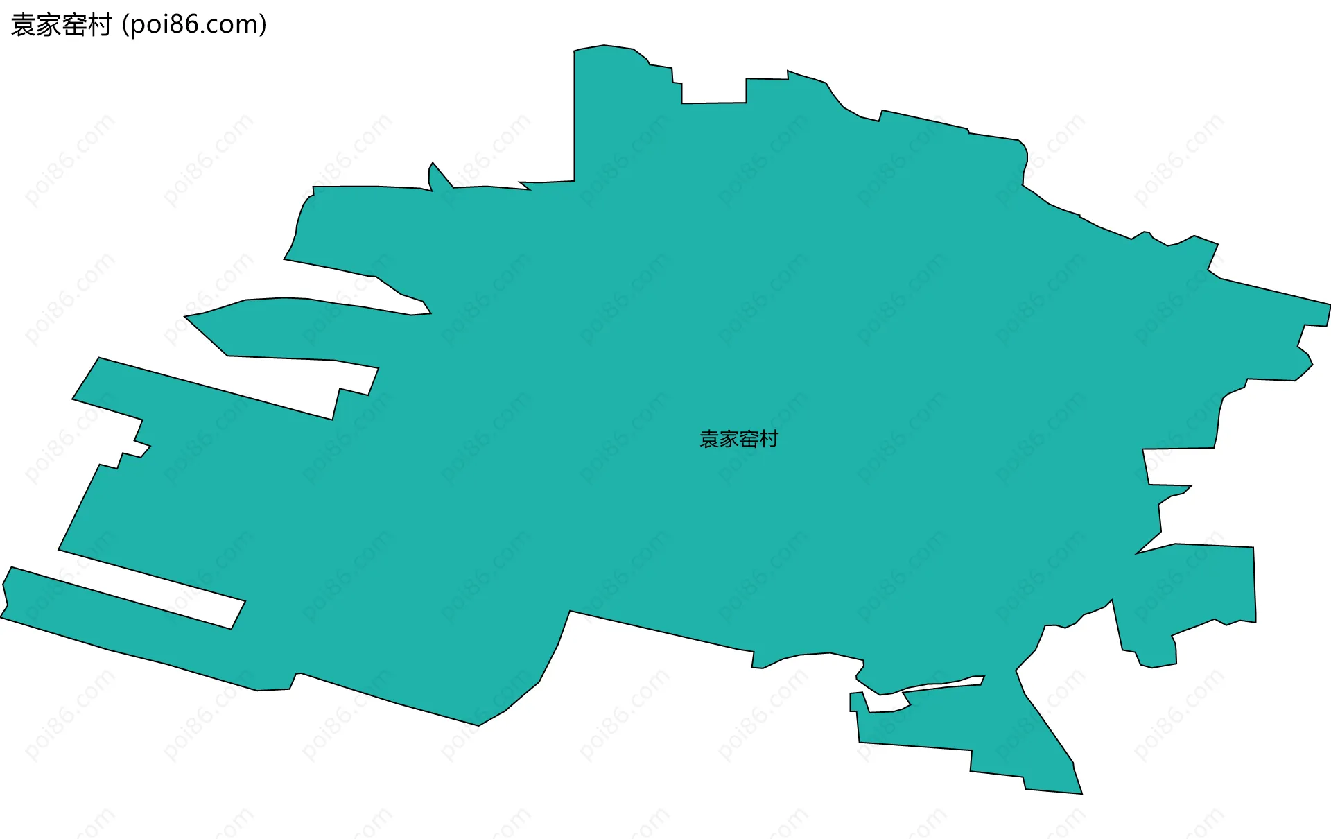 袁家窑村边界地图