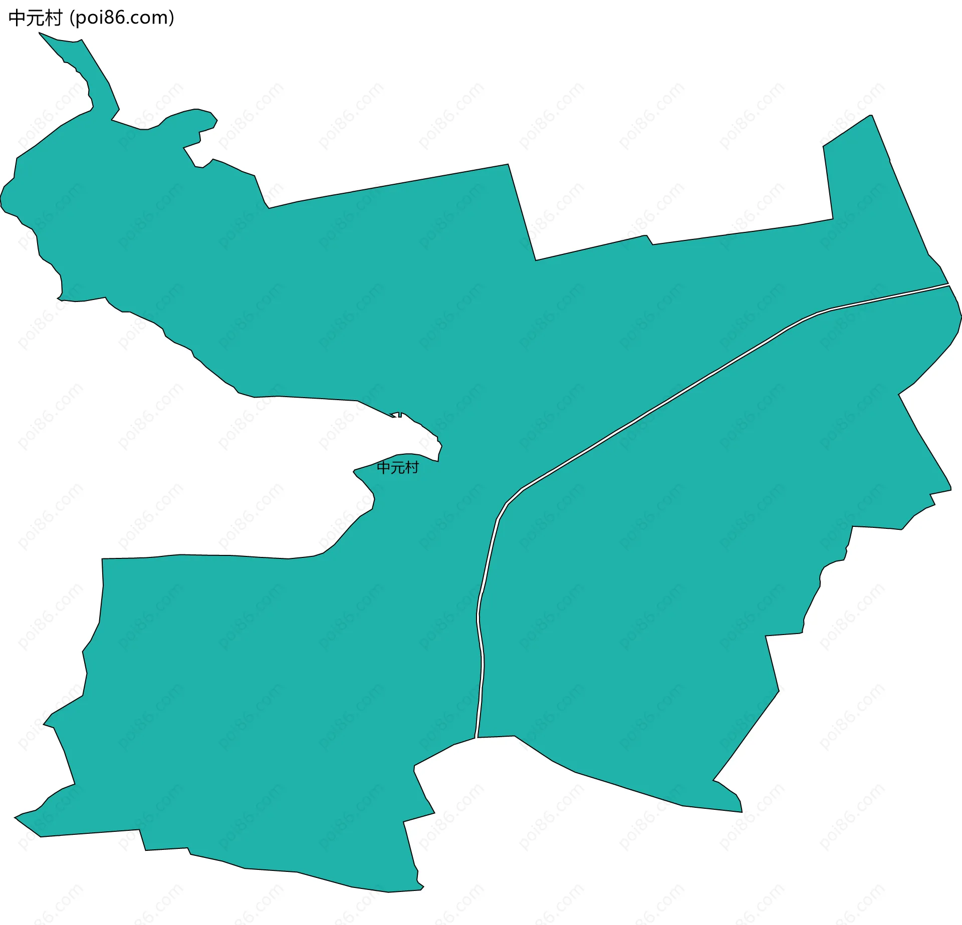 中元村边界地图