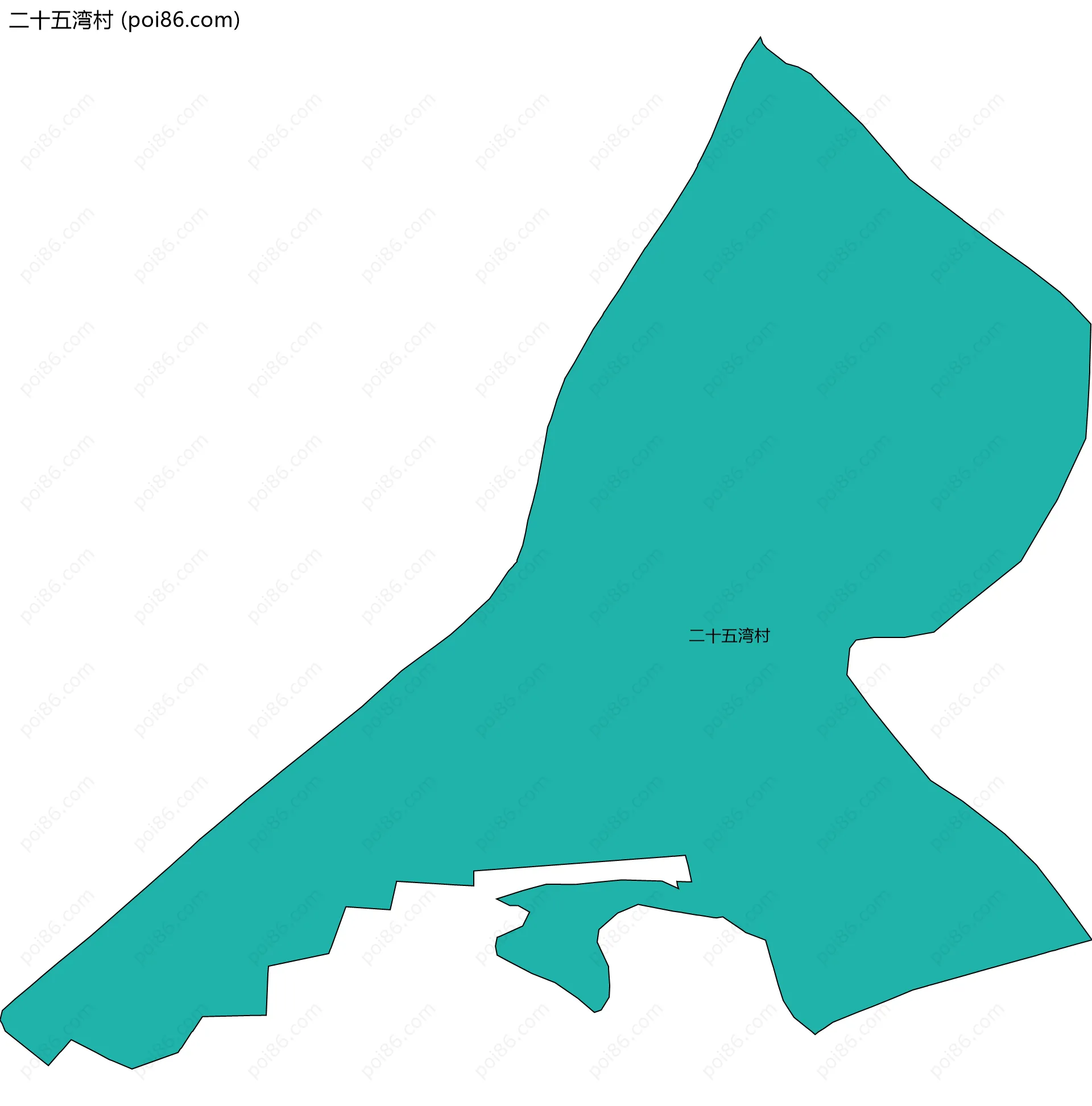 二十五湾村边界地图