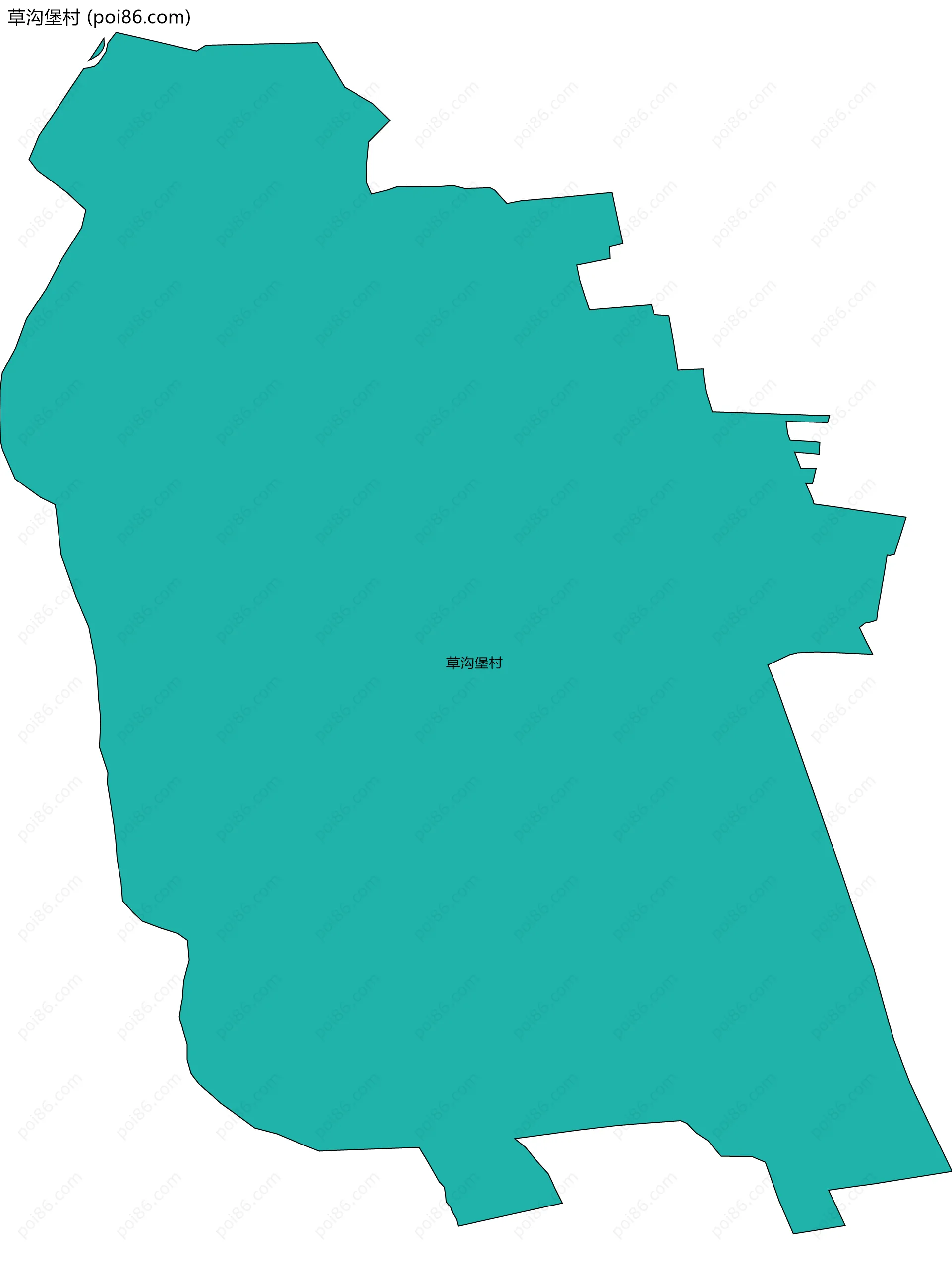 草沟堡村边界地图