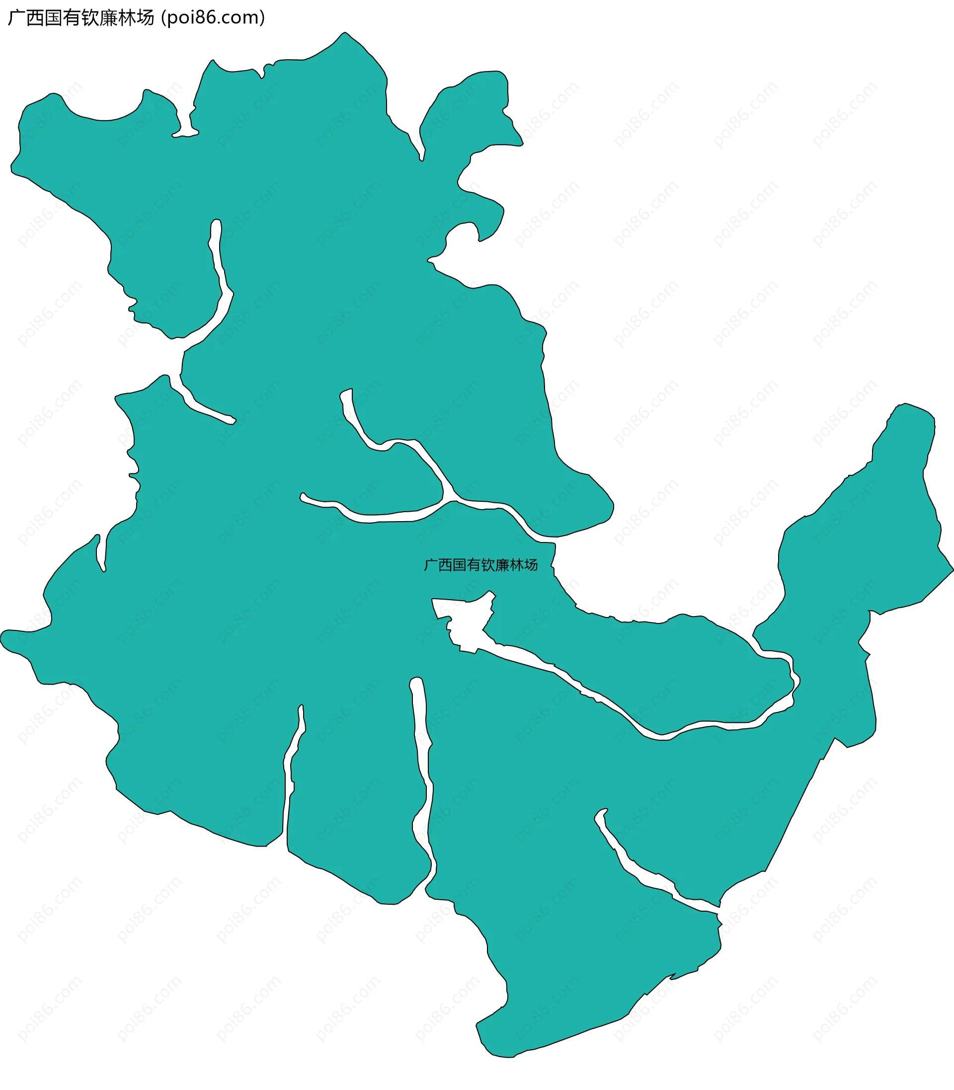 广西国有钦廉林场边界地图