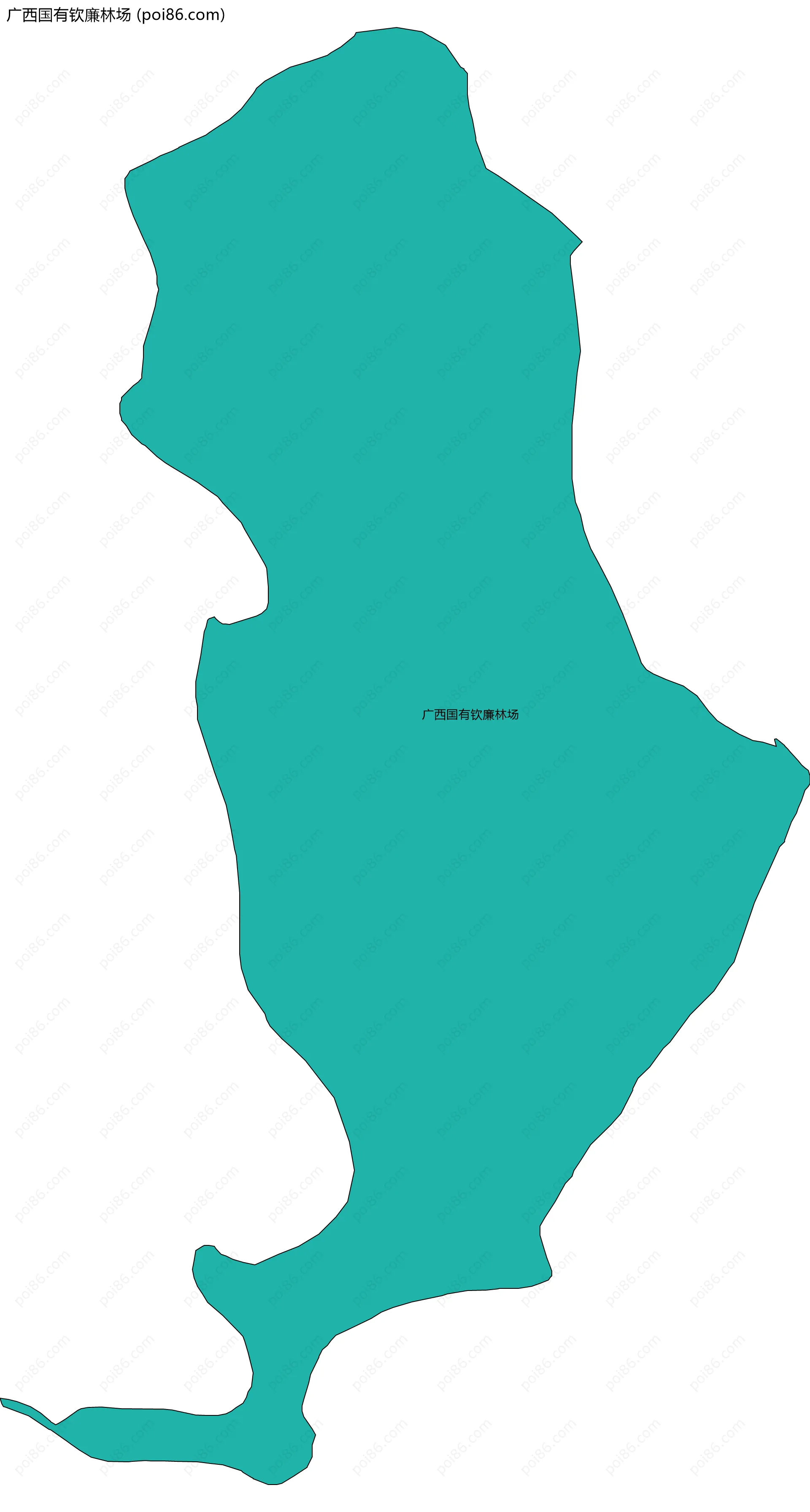 广西国有钦廉林场边界地图