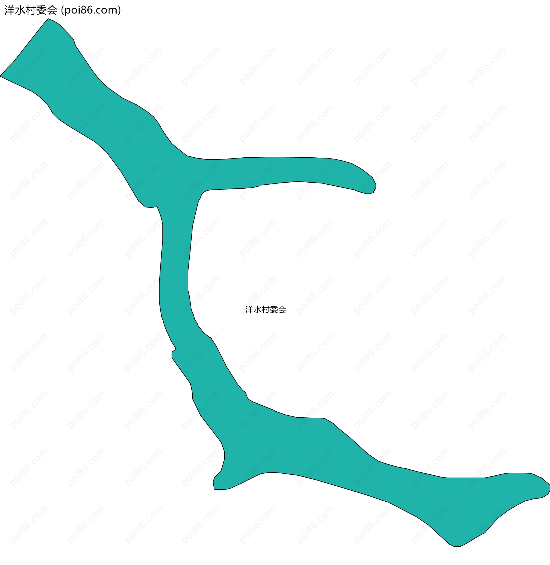 洋水村委会边界地图