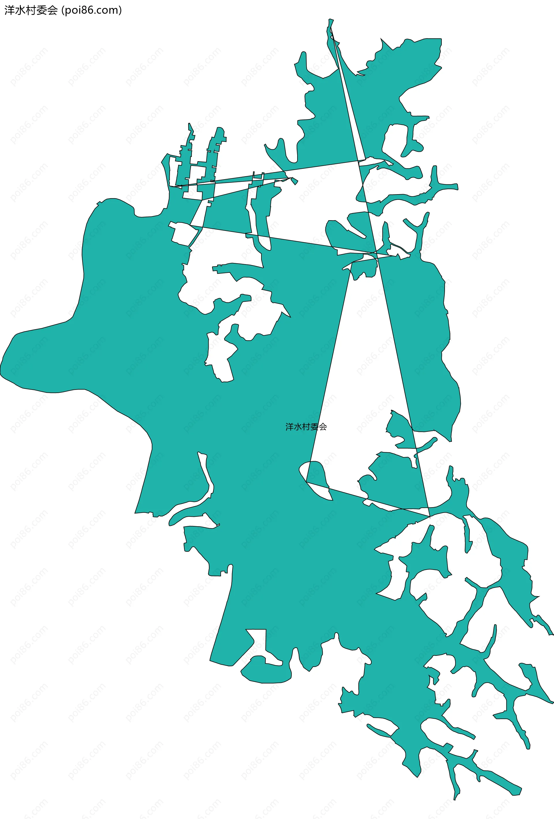 洋水村委会边界地图