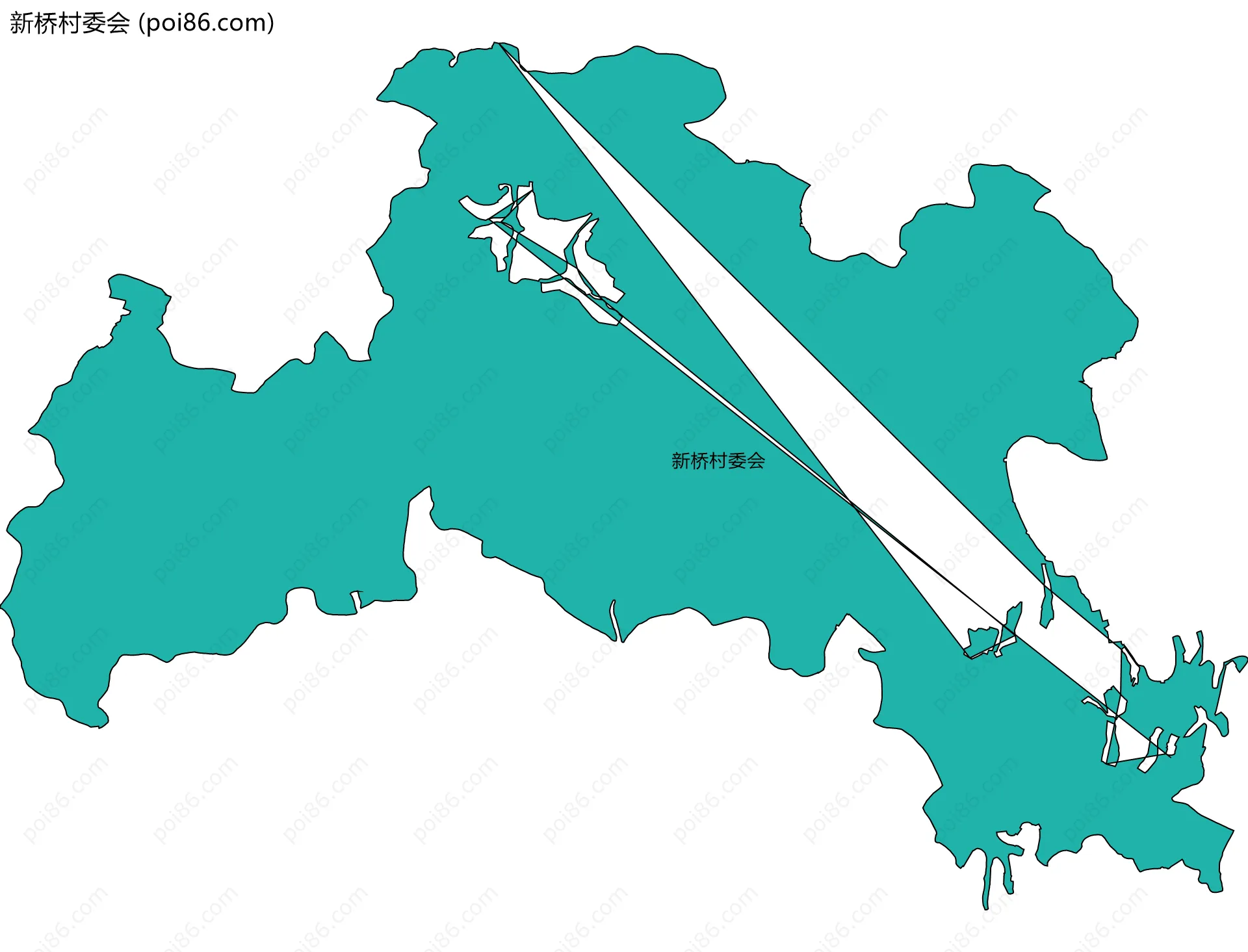 新桥村委会边界地图