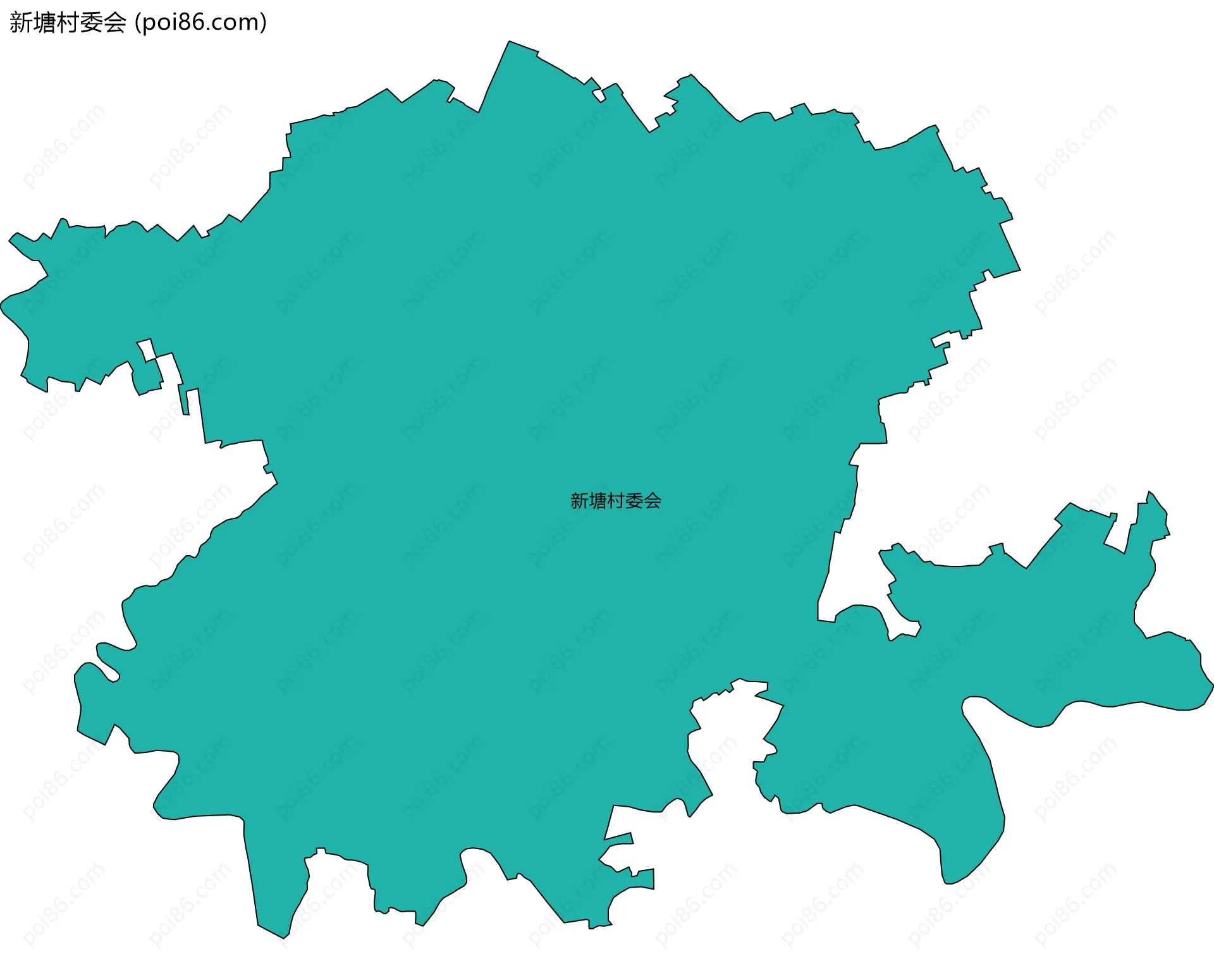 新塘村委会边界地图