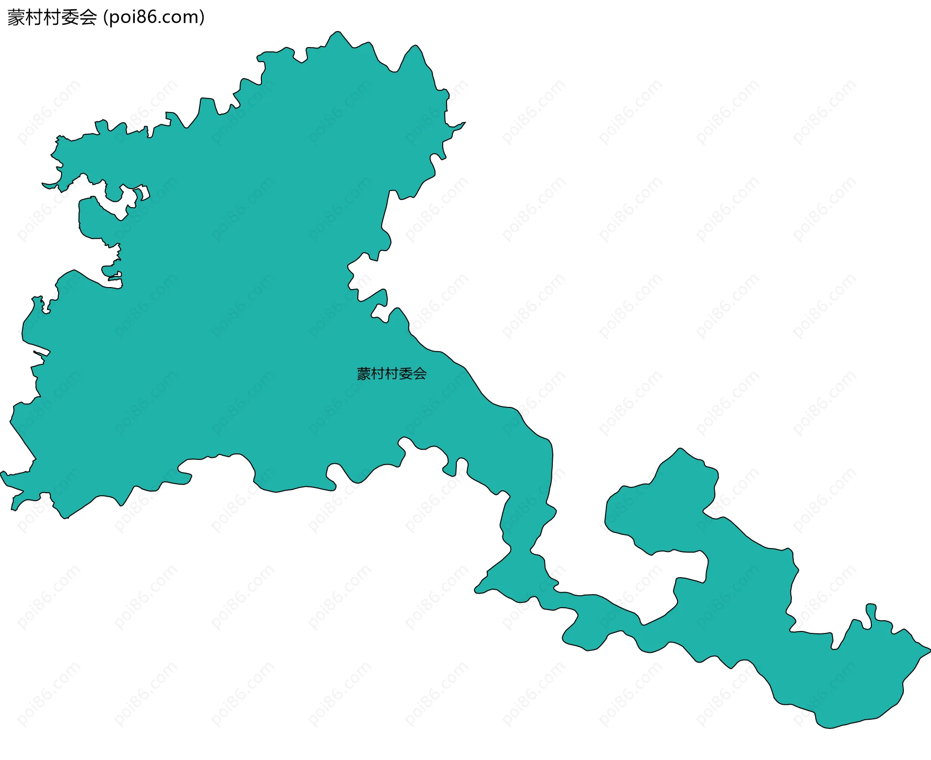 蒙村村委会边界地图