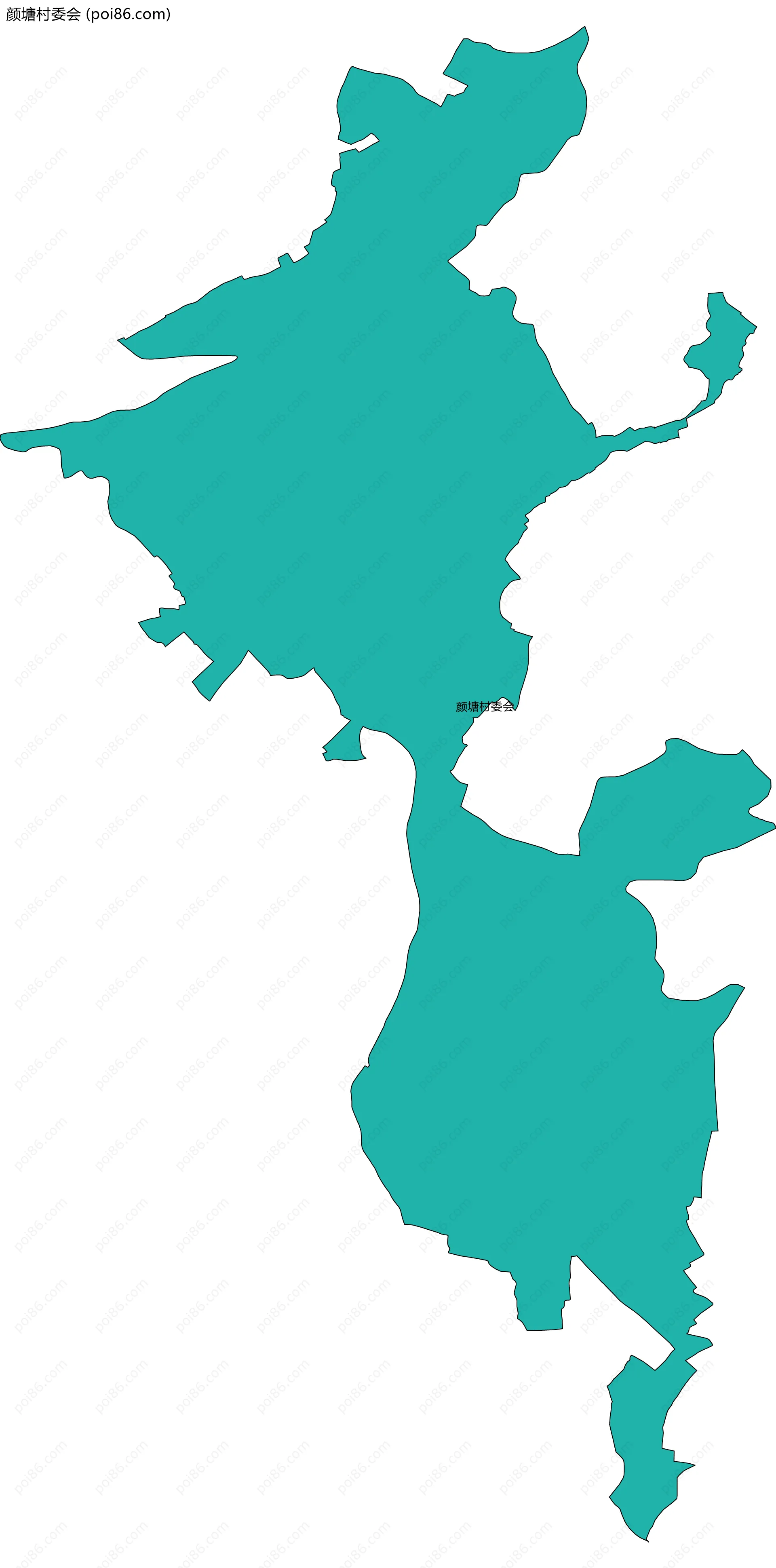 颜塘村委会边界地图