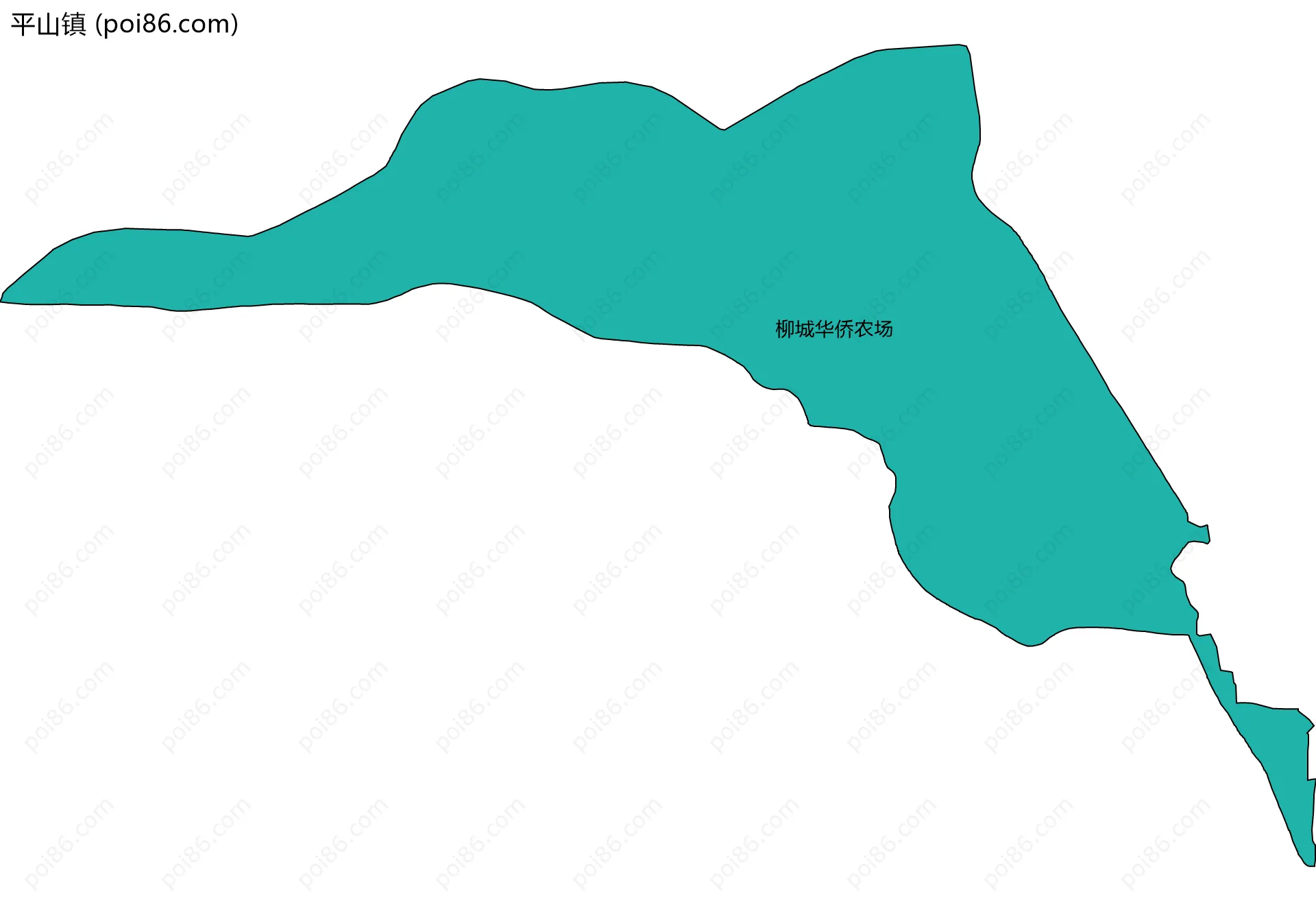 平山镇边界地图(五级行政区划)