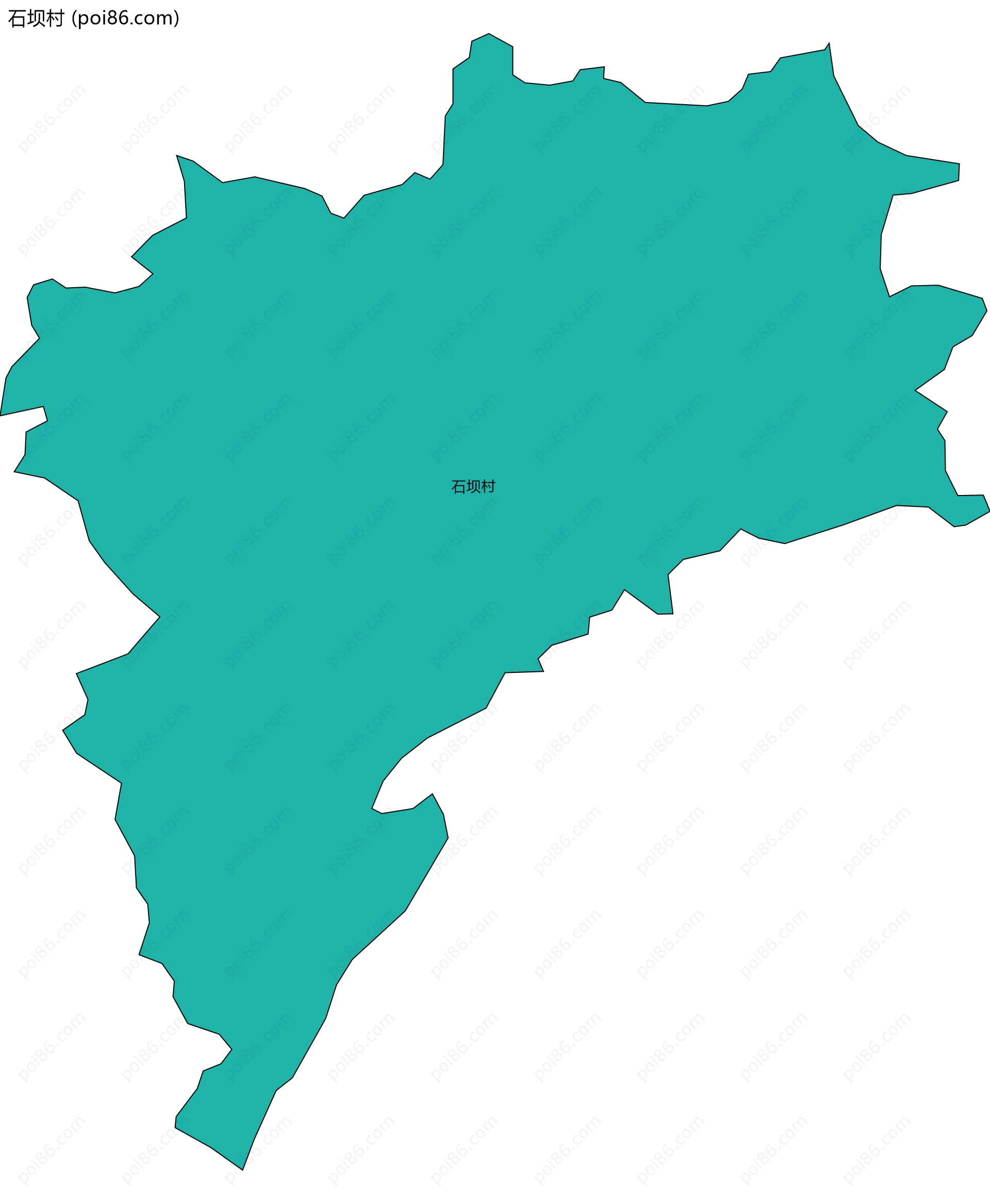 石坝村边界地图