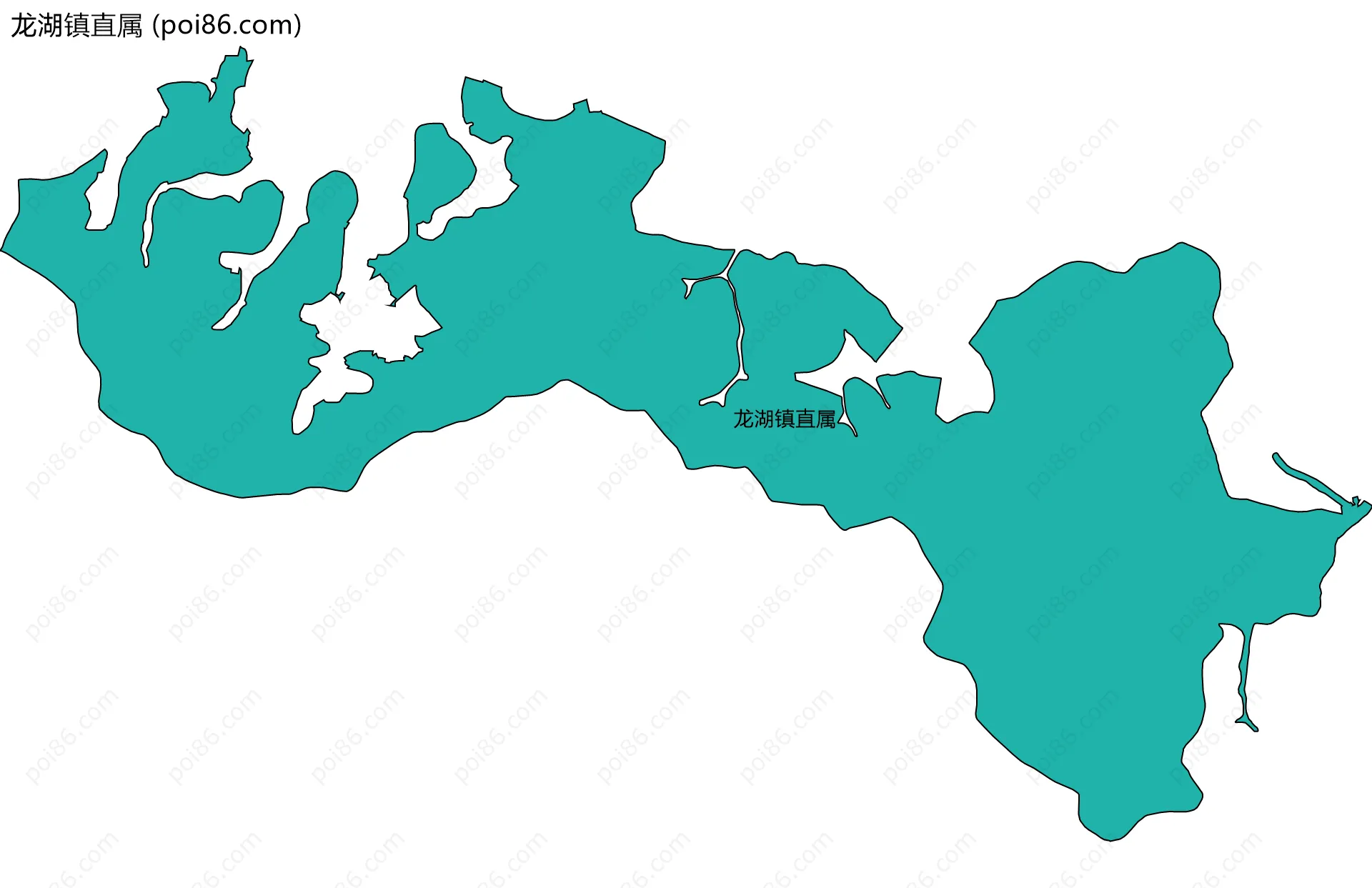 龙湖镇直属边界地图