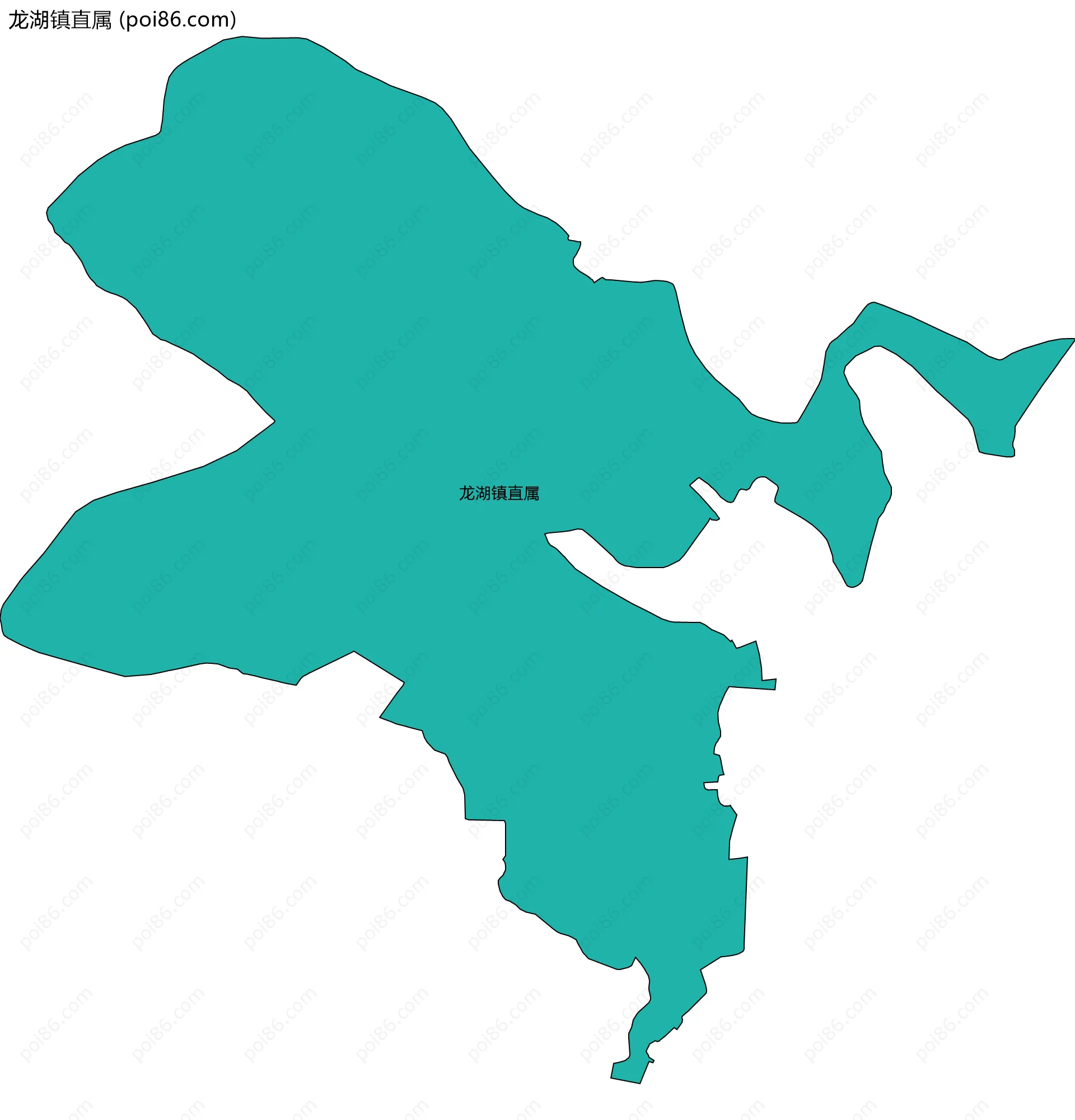 龙湖镇直属边界地图